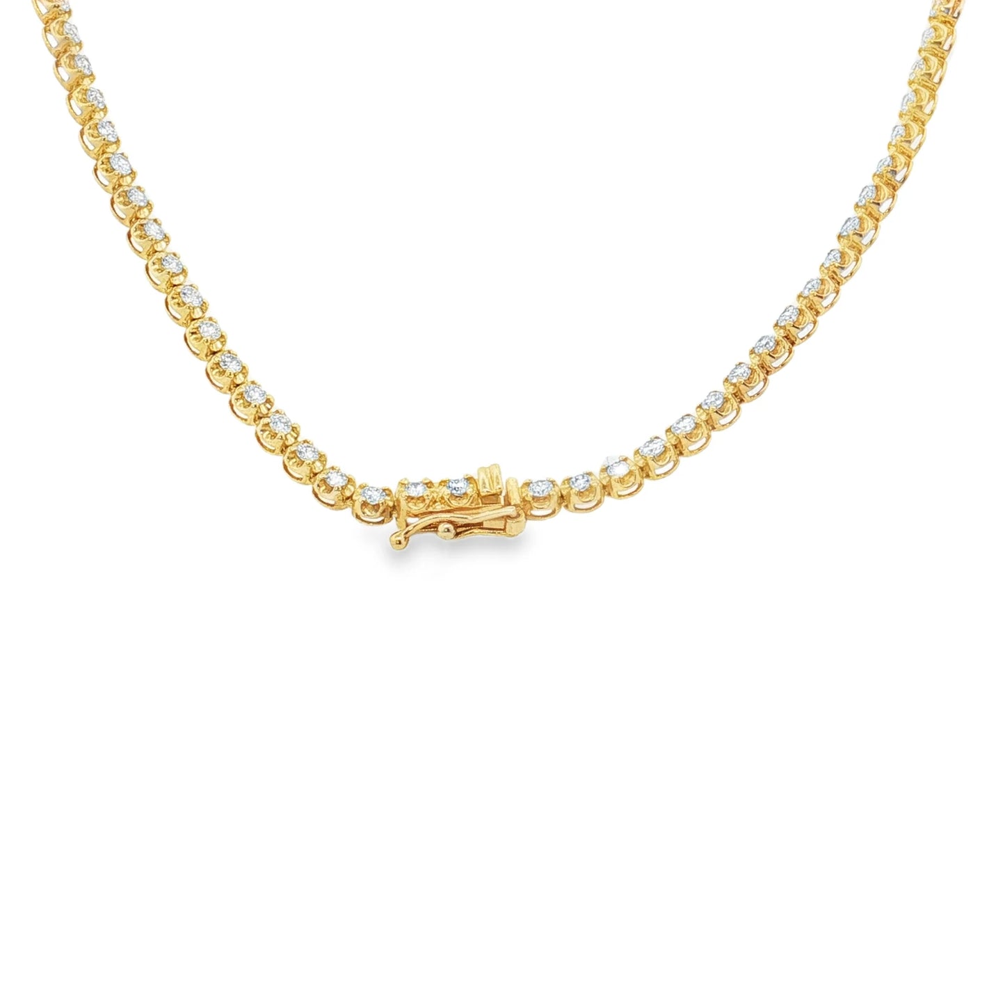 14KT  YELLOW GOLD DIAMONDS BUTTERCUP GRADUATED NECKLACE