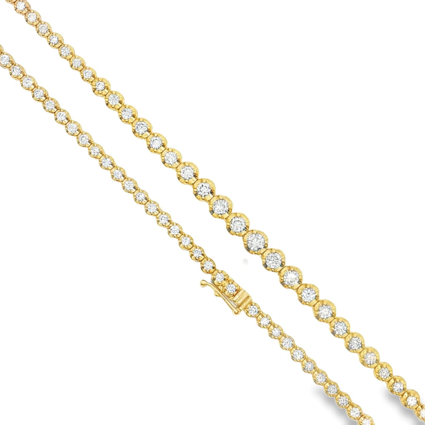 14KT  YELLOW GOLD DIAMONDS BUTTERCUP GRADUATED NECKLACE