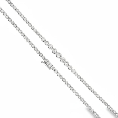 14KT WHITE GOLD NATURAL DIAMONDS BUTTERCUP GRADUATED  18" NECKLACE
