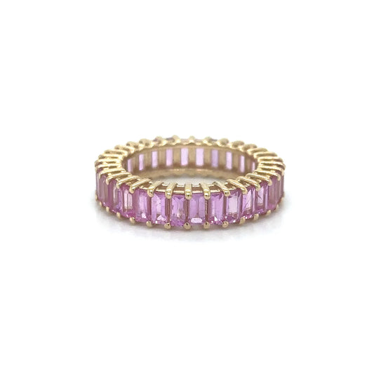 14KT YELLOW GOLD PINK SAPPHIRE RING