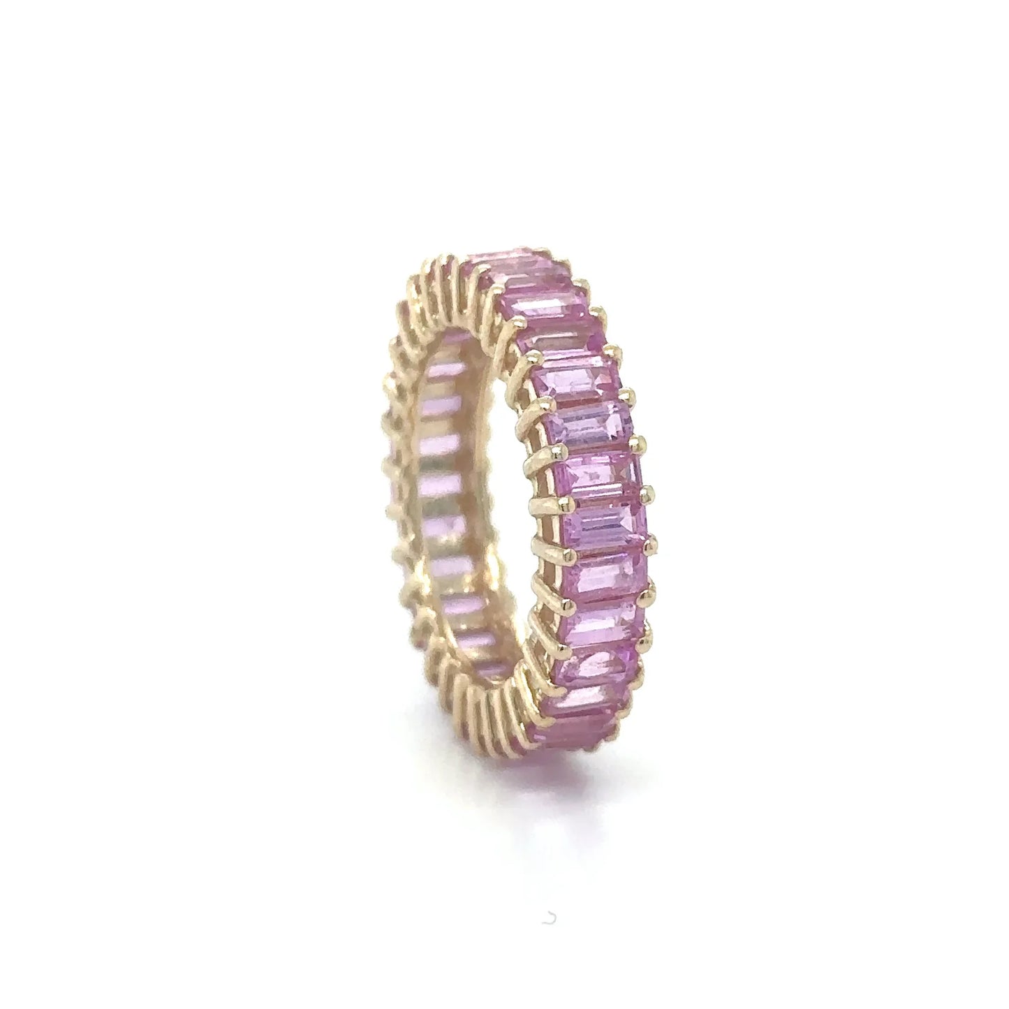 14KT YELLOW GOLD PINK SAPPHIRE RING