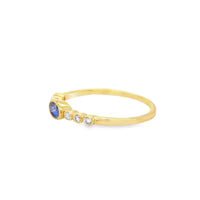 14KT YELLOW GOLD TENZANITE RING WITH DIAMONDS
