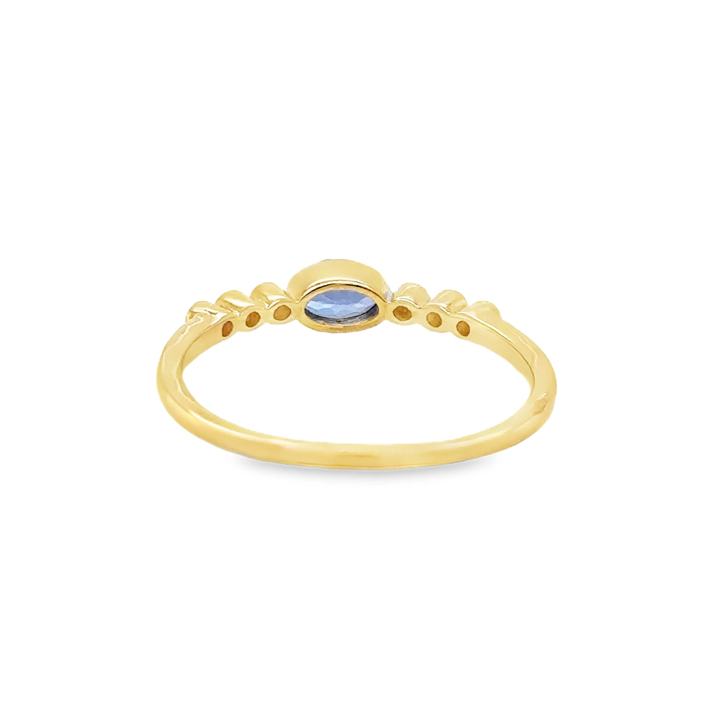 14KT YELLOW GOLD TENZANITE RING WITH DIAMONDS