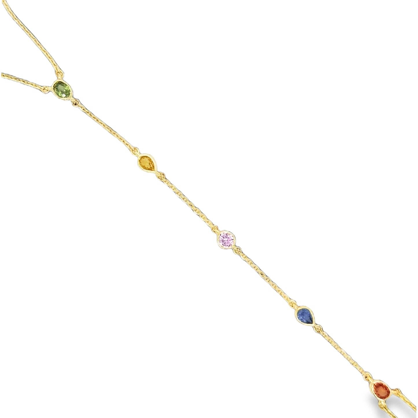 14KT GOLD MUTI SAPPHIRE HAND CHAIN