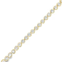 14KT YELLOW GOLD DIAMOND BEZEL TENNIS BRACELET