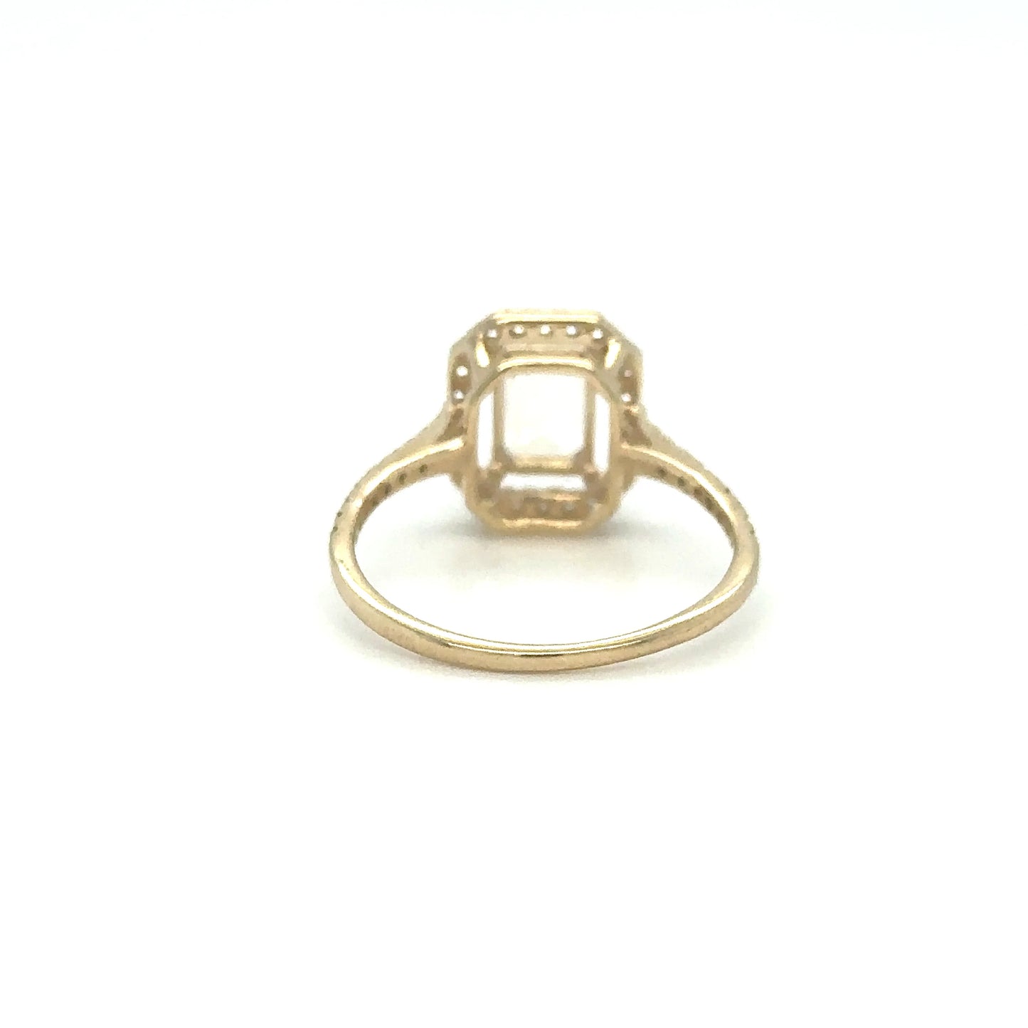 14KT YELLOW GOLD RAINBOW MOONSTONE DIAMOND RING