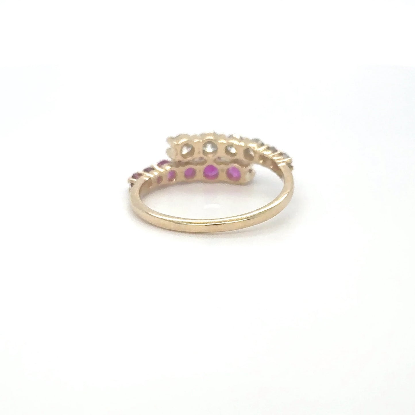 14KT YELLOW GOLD RUBY AND DIAMOND RING