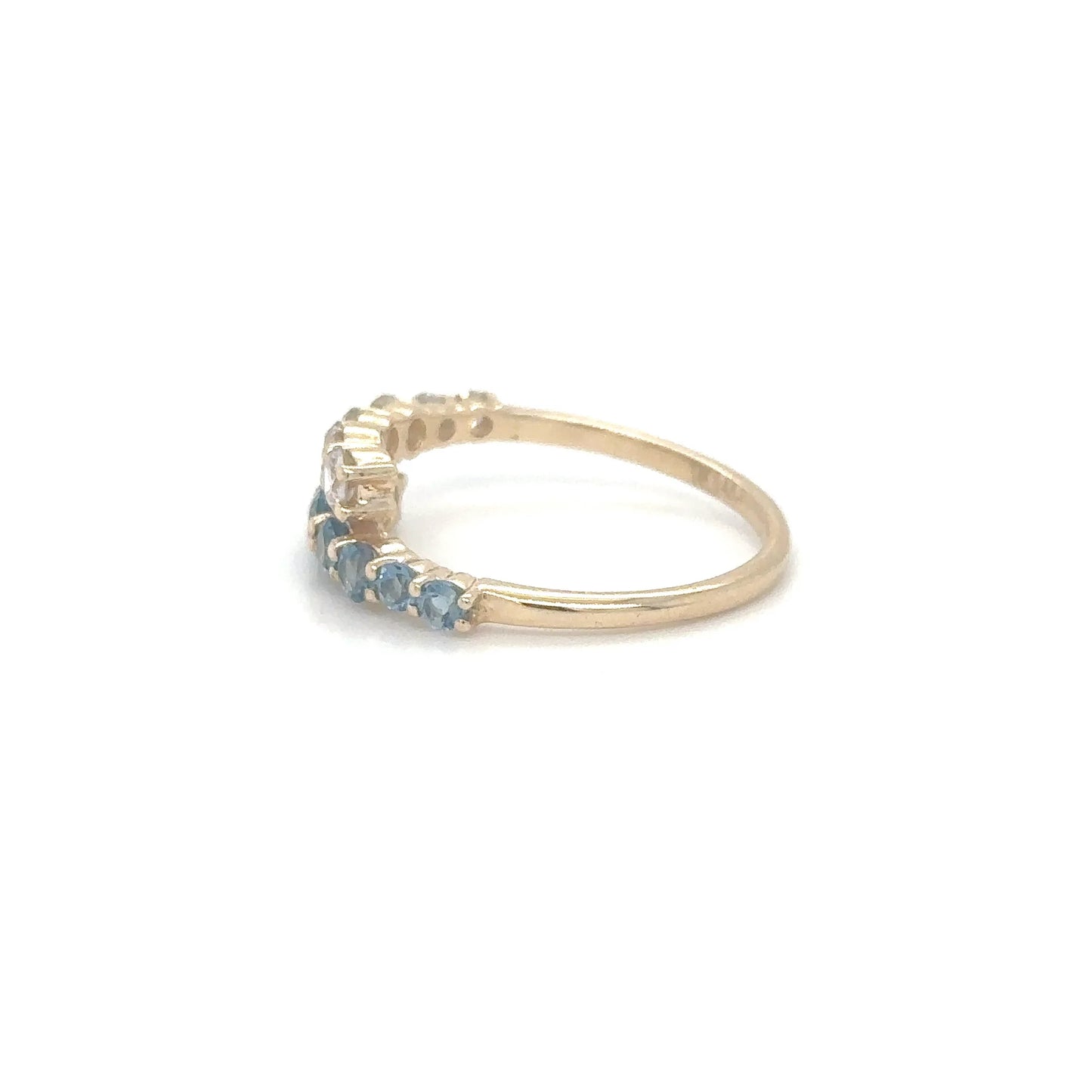 14KT YELLOW GOLD TOPAZ AND DIAMOND RING