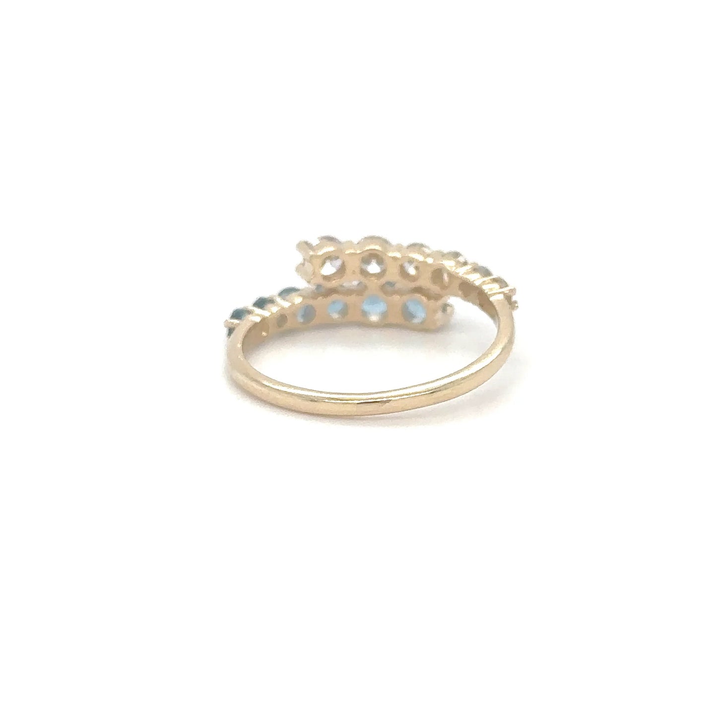 14KT YELLOW GOLD TOPAZ AND DIAMOND RING