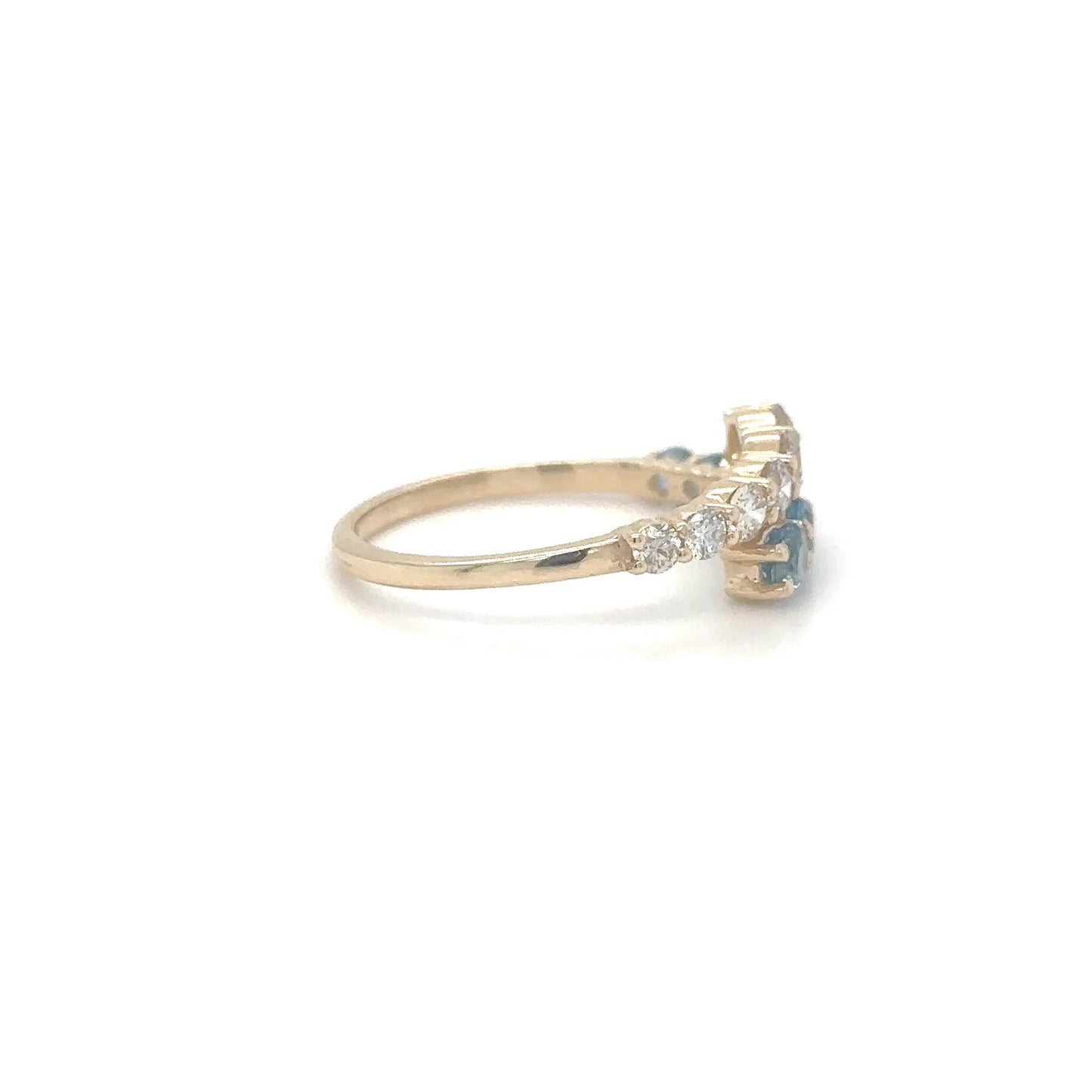14KT YELLOW GOLD TOPAZ AND DIAMOND RING