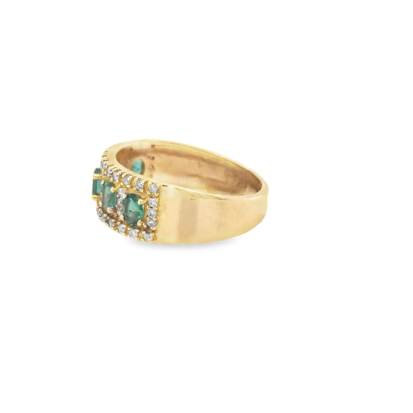 14KT DIAMOND EMERALD RING