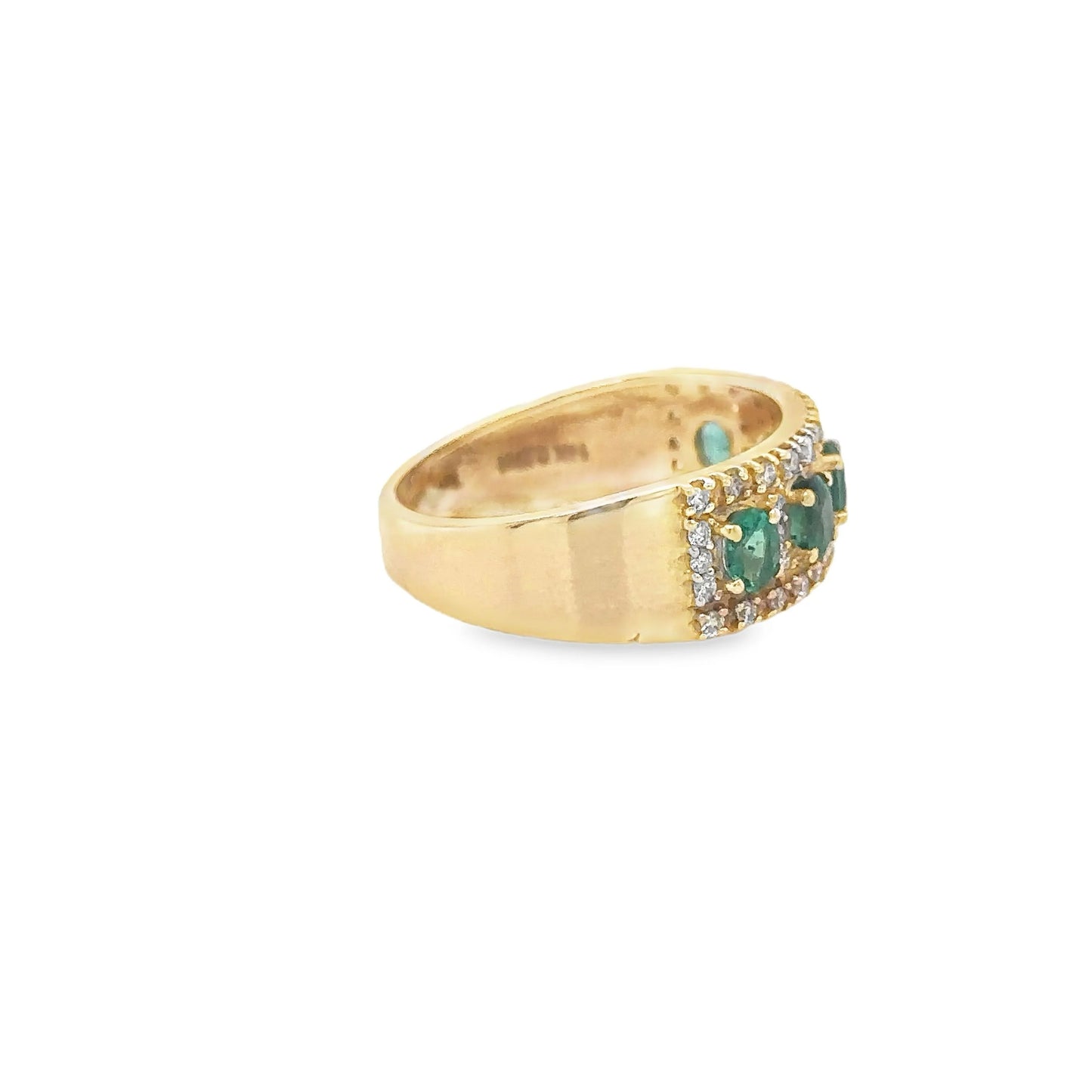 14KT DIAMOND EMERALD RING