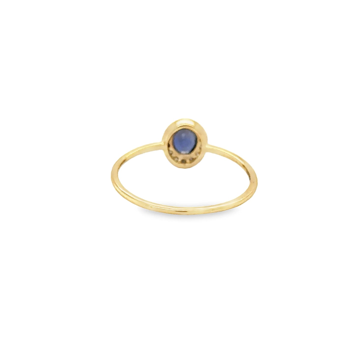 14KT YELLOW GOLD SAPPHIRE AND DIAMONDS RING