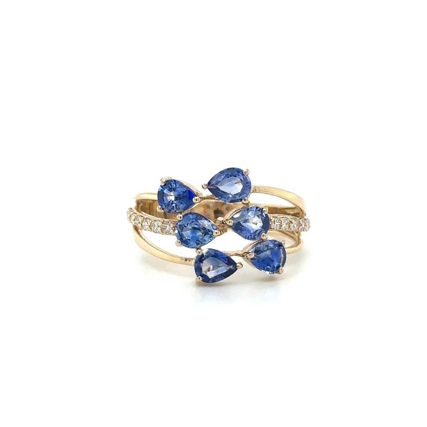 YELLOW GOLD SAPPHIRE DIAMOND RING