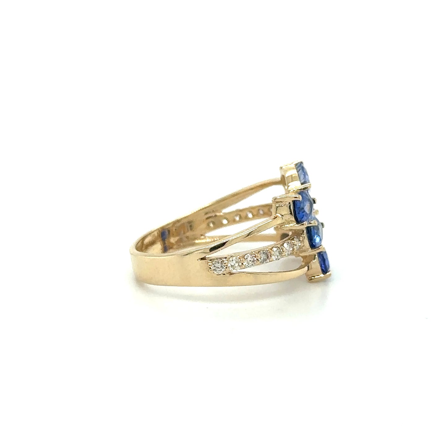 YELLOW GOLD SAPPHIRE DIAMOND RING