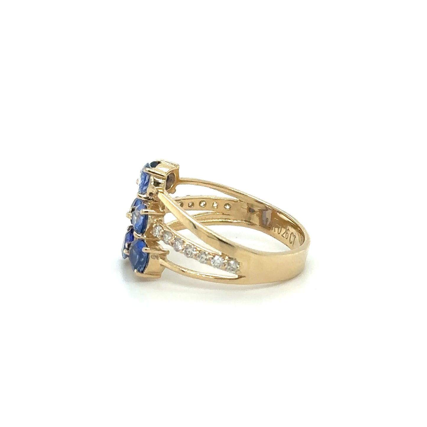 YELLOW GOLD SAPPHIRE DIAMOND RING