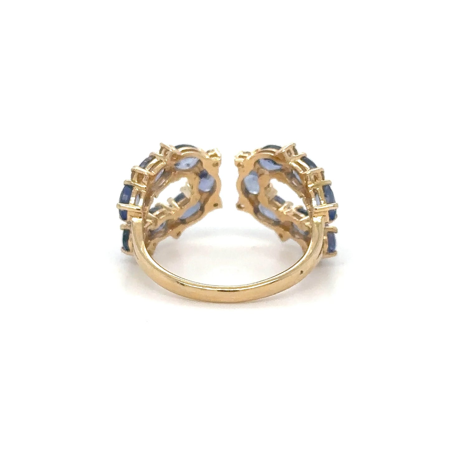 YELLOW GOLD RING WITH SAPPHIRE AND DIAMONDS