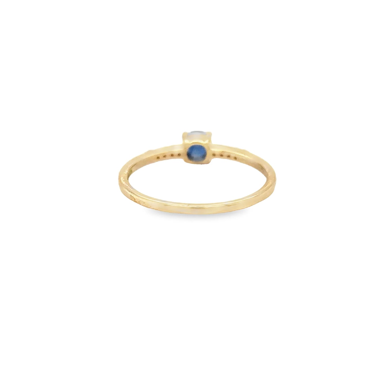 14KT YELLOW GOLD SAPPHIRE AND DIAMONDS RING