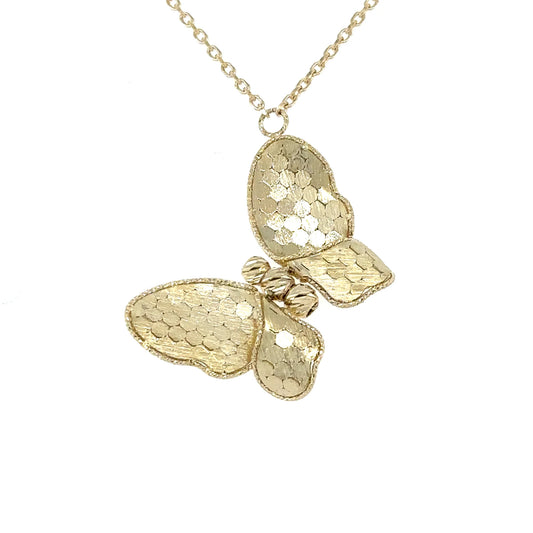 YELLOW GOLD BUTTERFLY NECKLACE