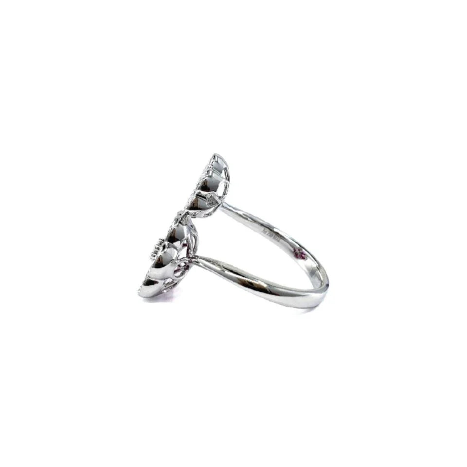 18KT WHITE GOLD RUBY AND DIAMOND RING