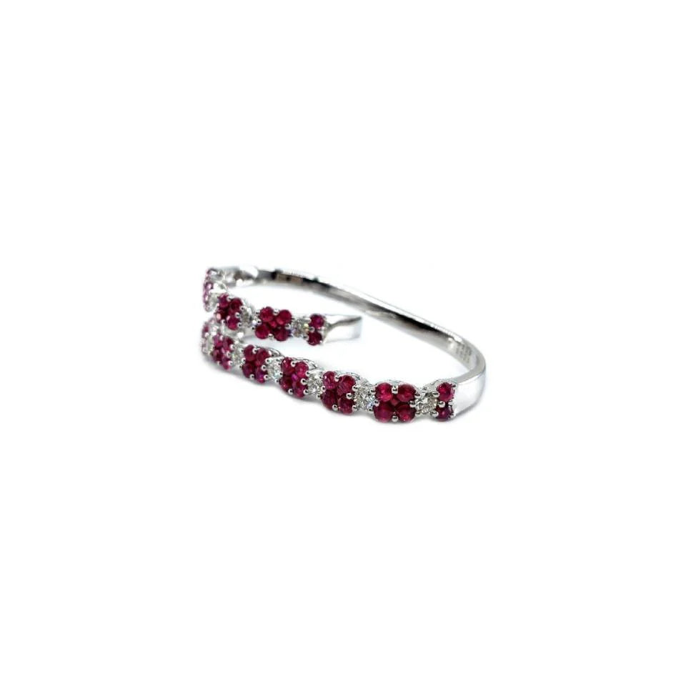 18KT WHITE GOLD RUBY AND DIAMOND RING