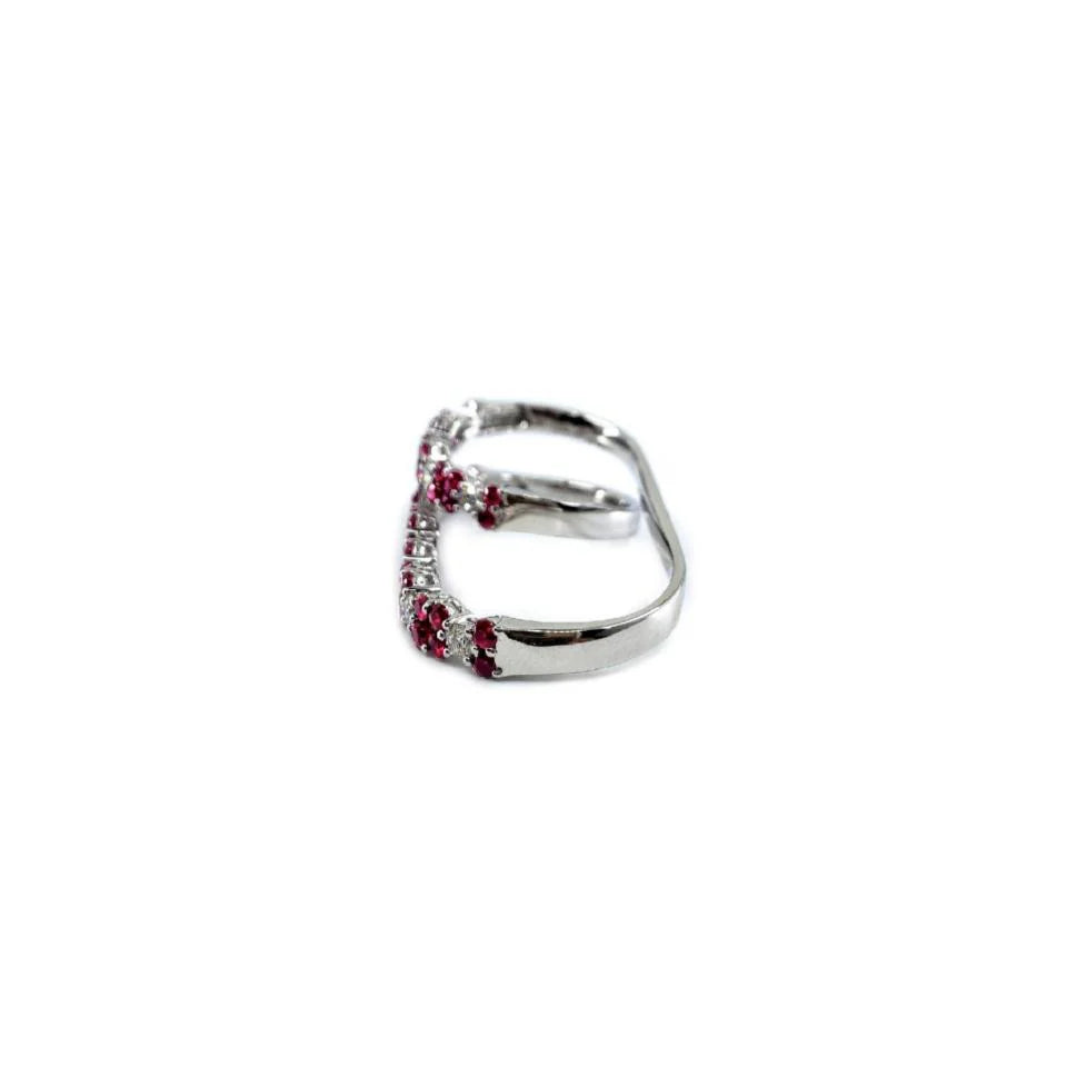 18KT WHITE GOLD RUBY AND DIAMOND RING
