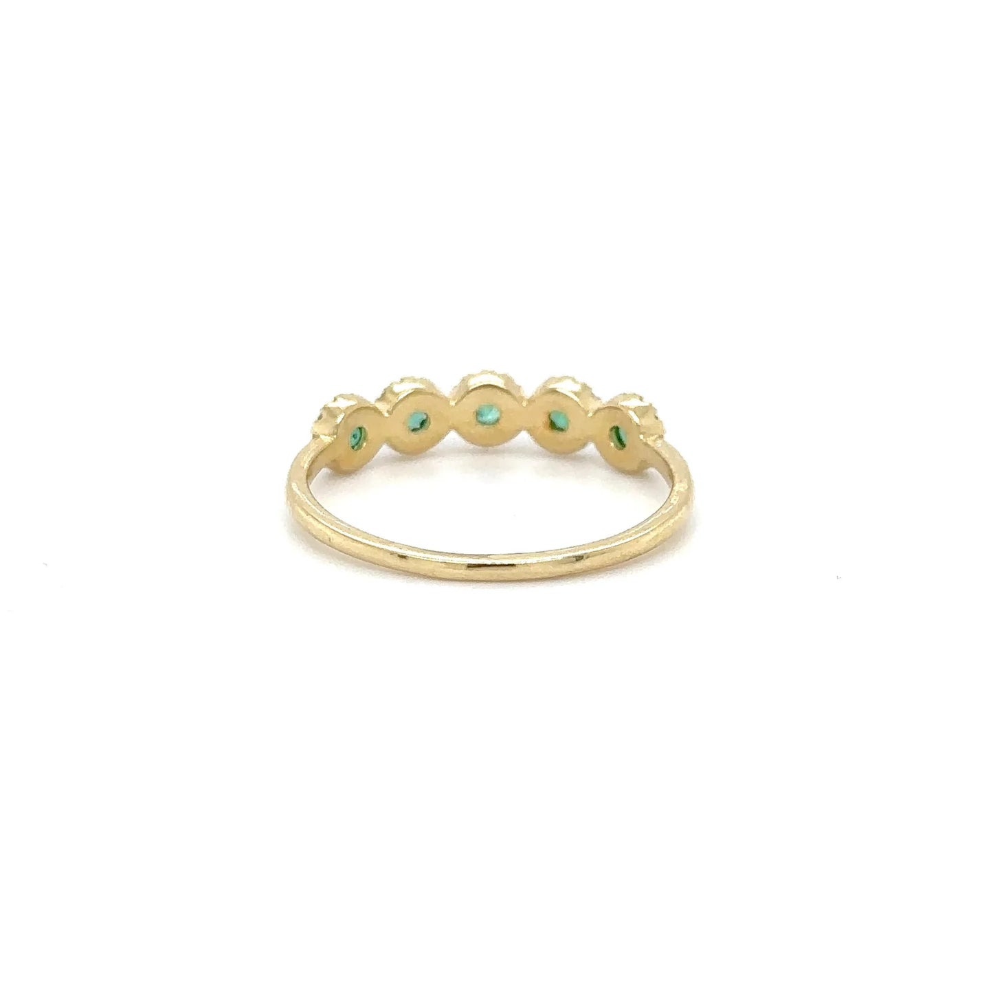 14KT YELLOW GOLD EMERALD AND DIAMONDS RING