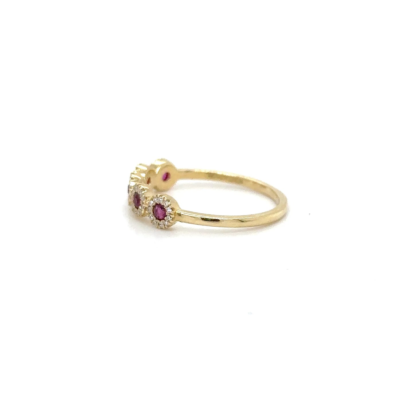 14KT YELLOW GOLD RUBY AND DIAMONDS RING