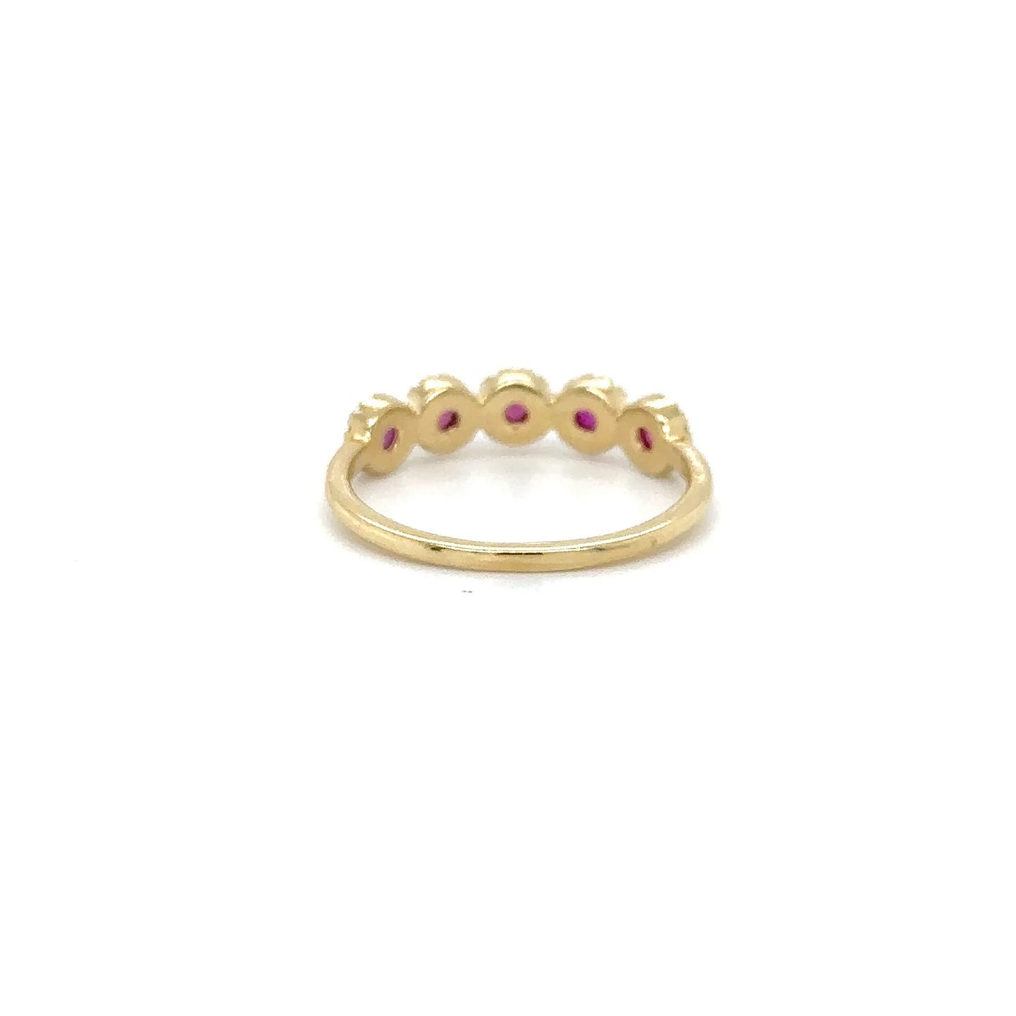 14KT YELLOW GOLD RUBY AND DIAMONDS RING