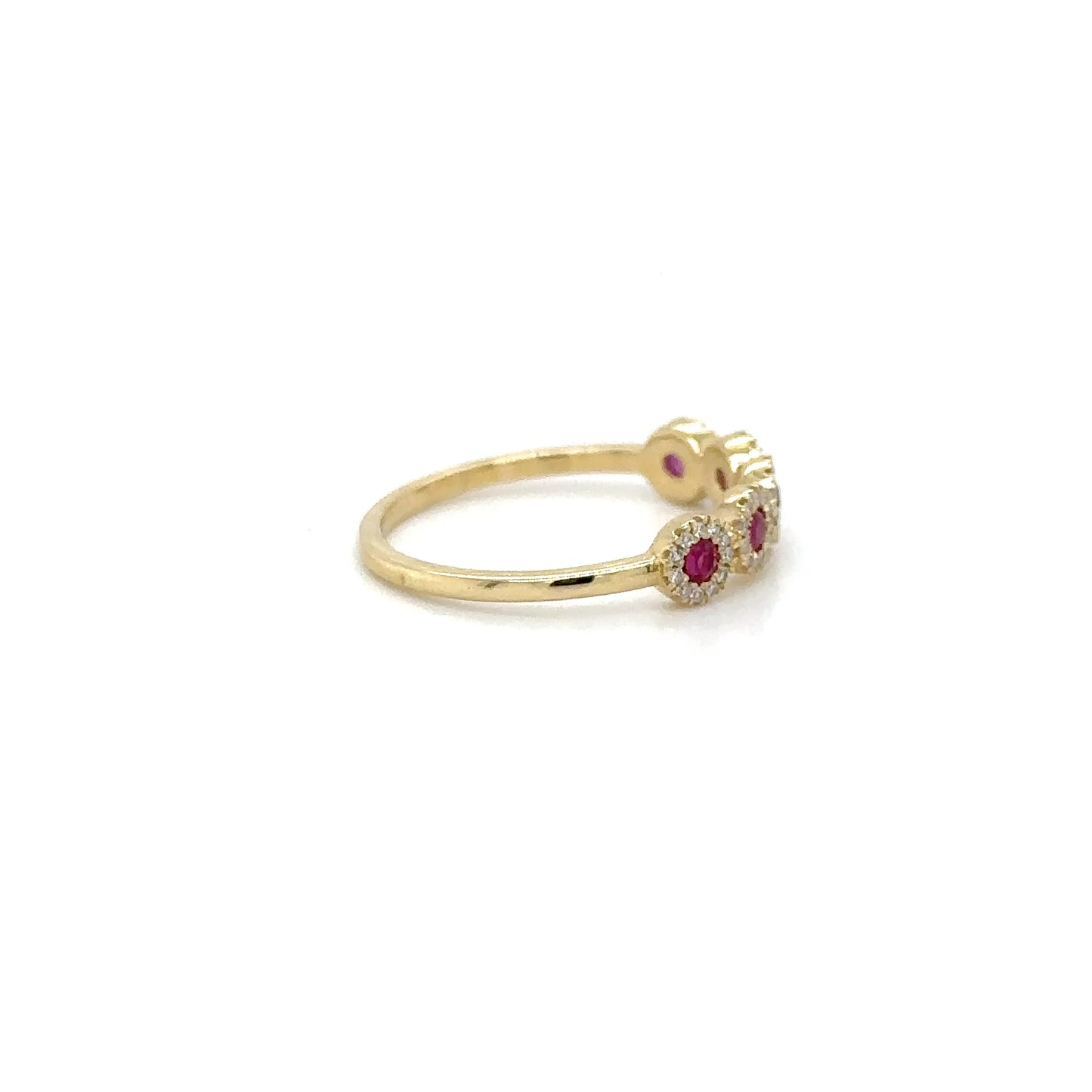 14KT YELLOW GOLD RUBY AND DIAMONDS RING