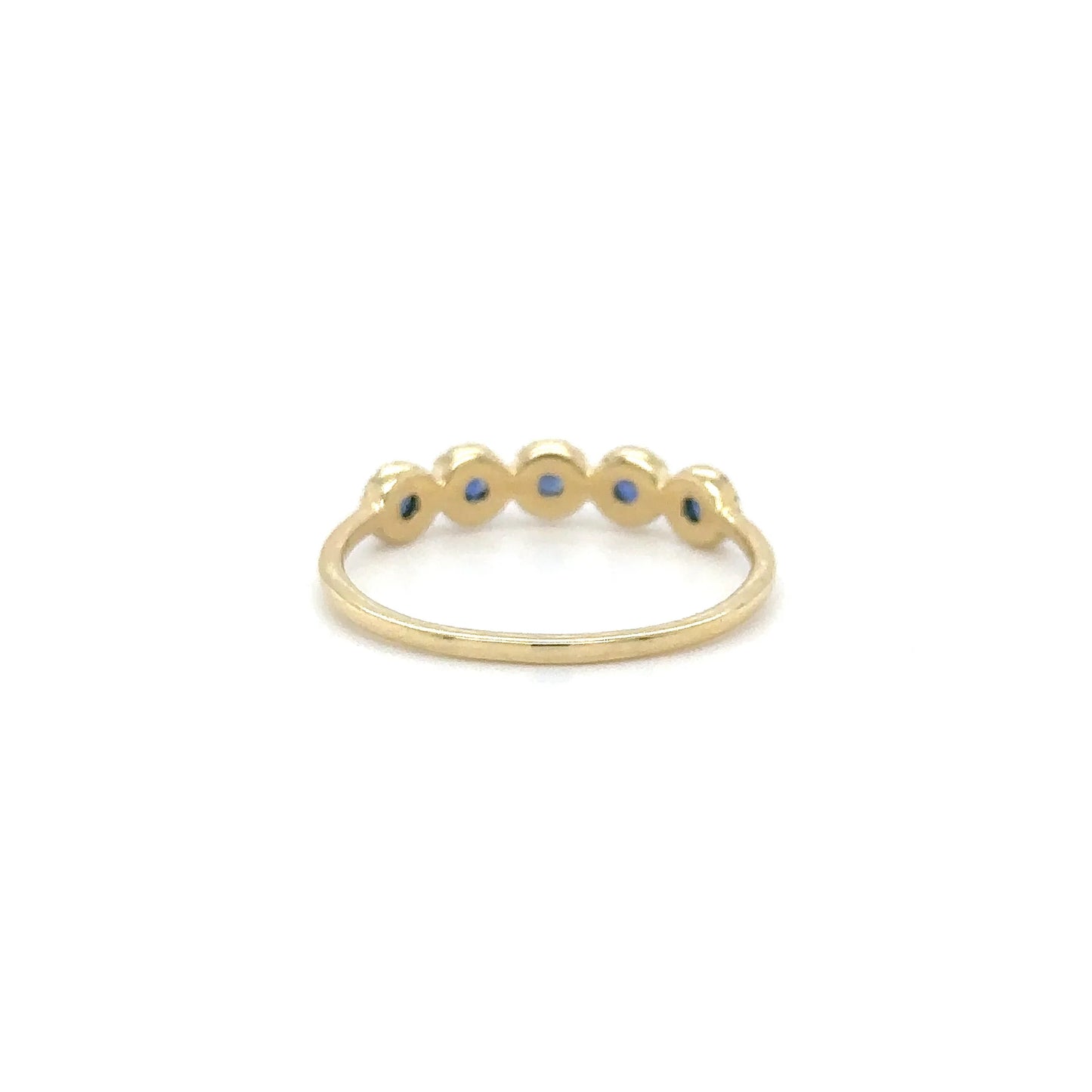 14KT YELLOW GOLD SAPPHIRE AND DIAMONDS RING