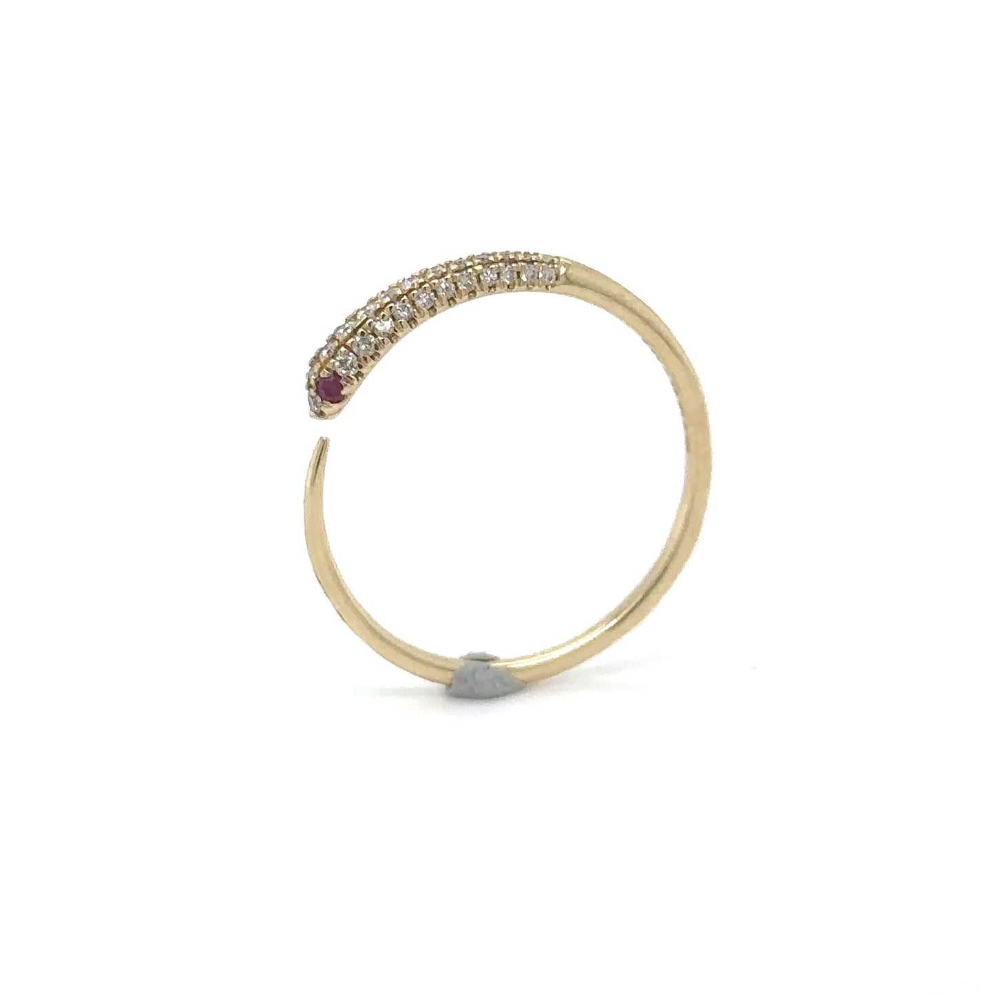 14KT YELLOW GOLD RUBY AND DIAMONDS SNAKE RING