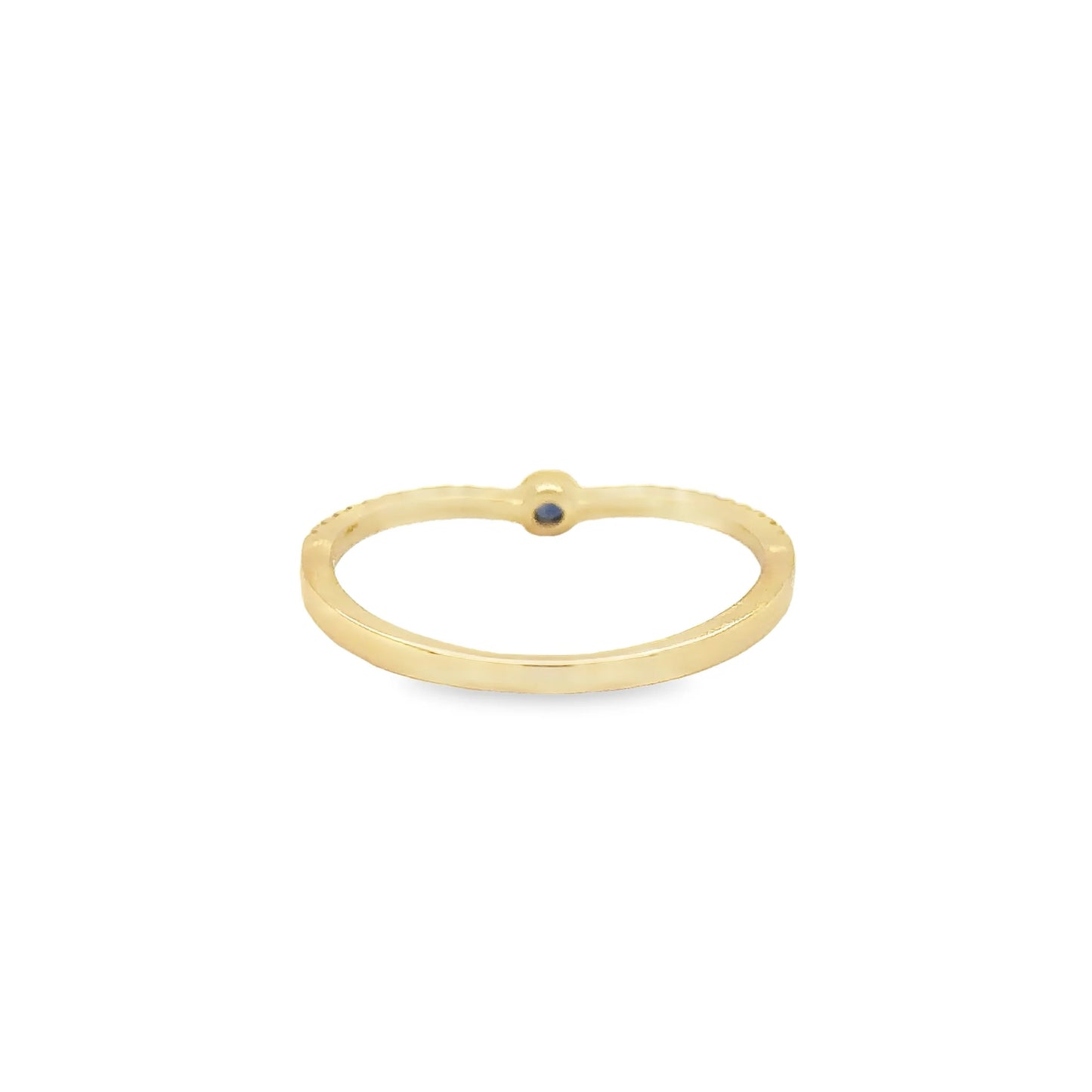 14KT YELLOW GOLD SAPPHIRE RING WITH DIAMONDS