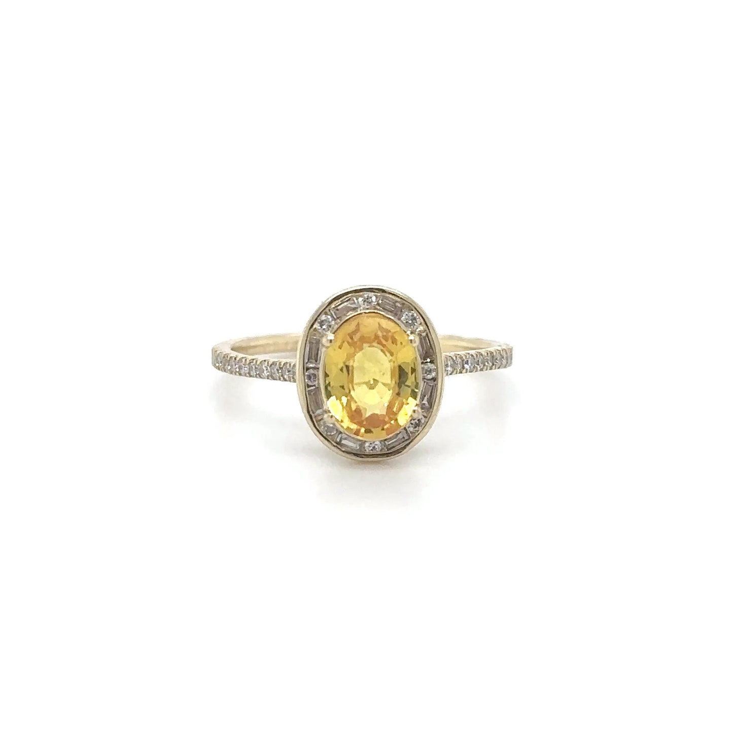 14KT YELLOW GOLD MULTI SAPPHIRE AND DIAMOND RING