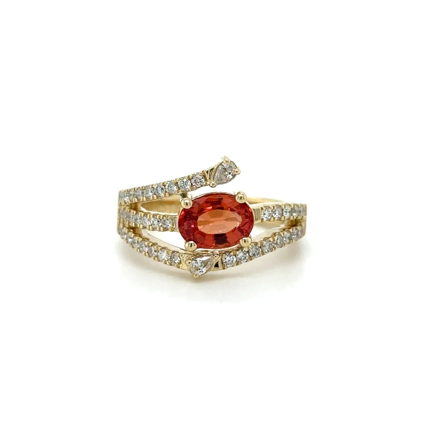 14KT YELLOW GOLD MULTI SAPPHIRE AND DIAMOND RING