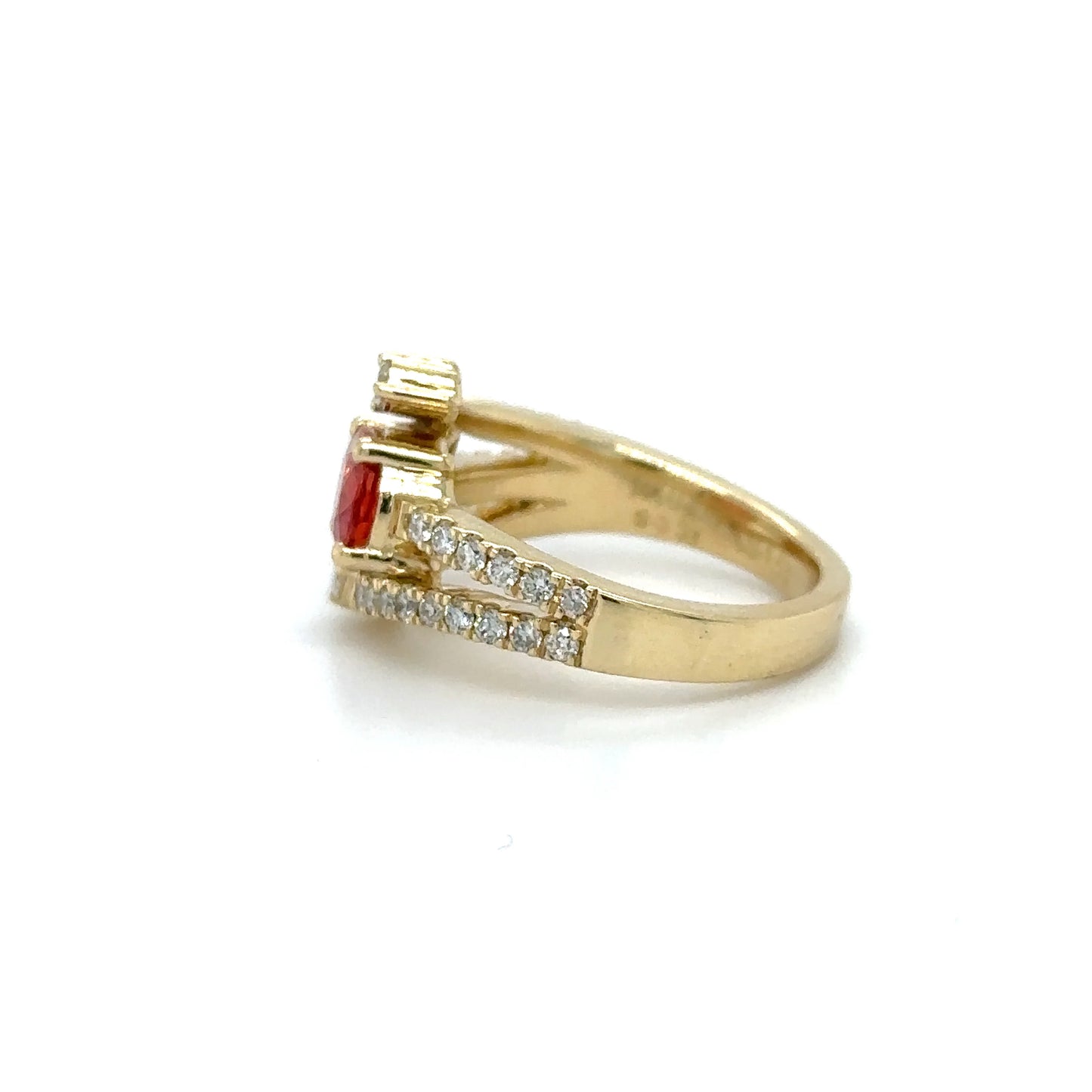 14KT YELLOW GOLD MULTI SAPPHIRE AND DIAMOND RING
