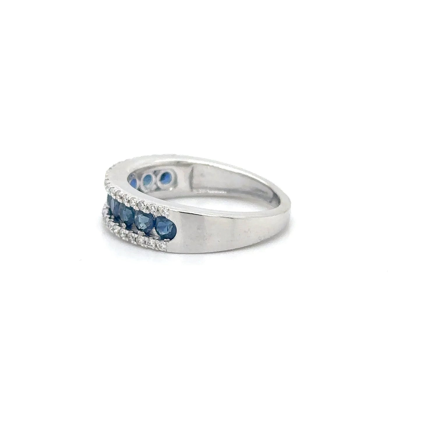 14KT WHITE GOLD SAPPHIRE DIAMOND RING