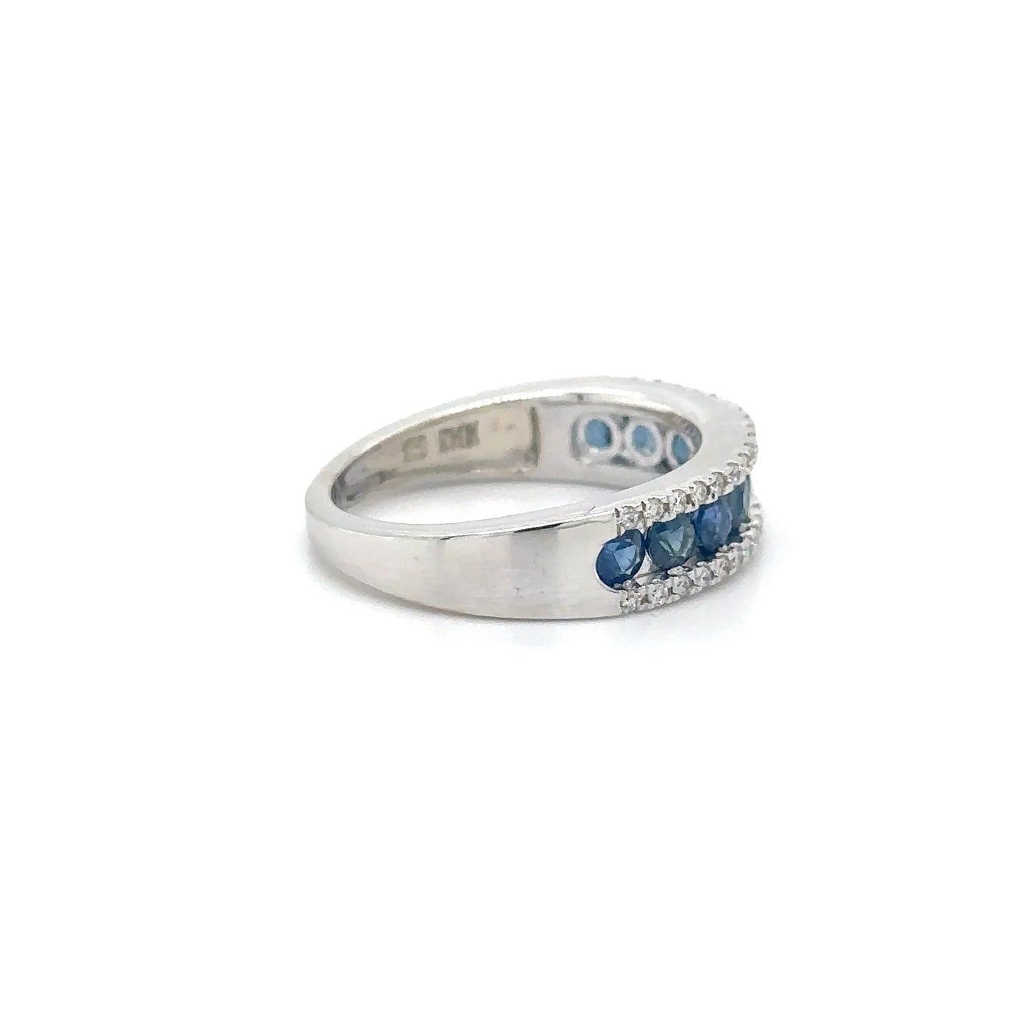 14KT WHITE GOLD SAPPHIRE DIAMOND RING