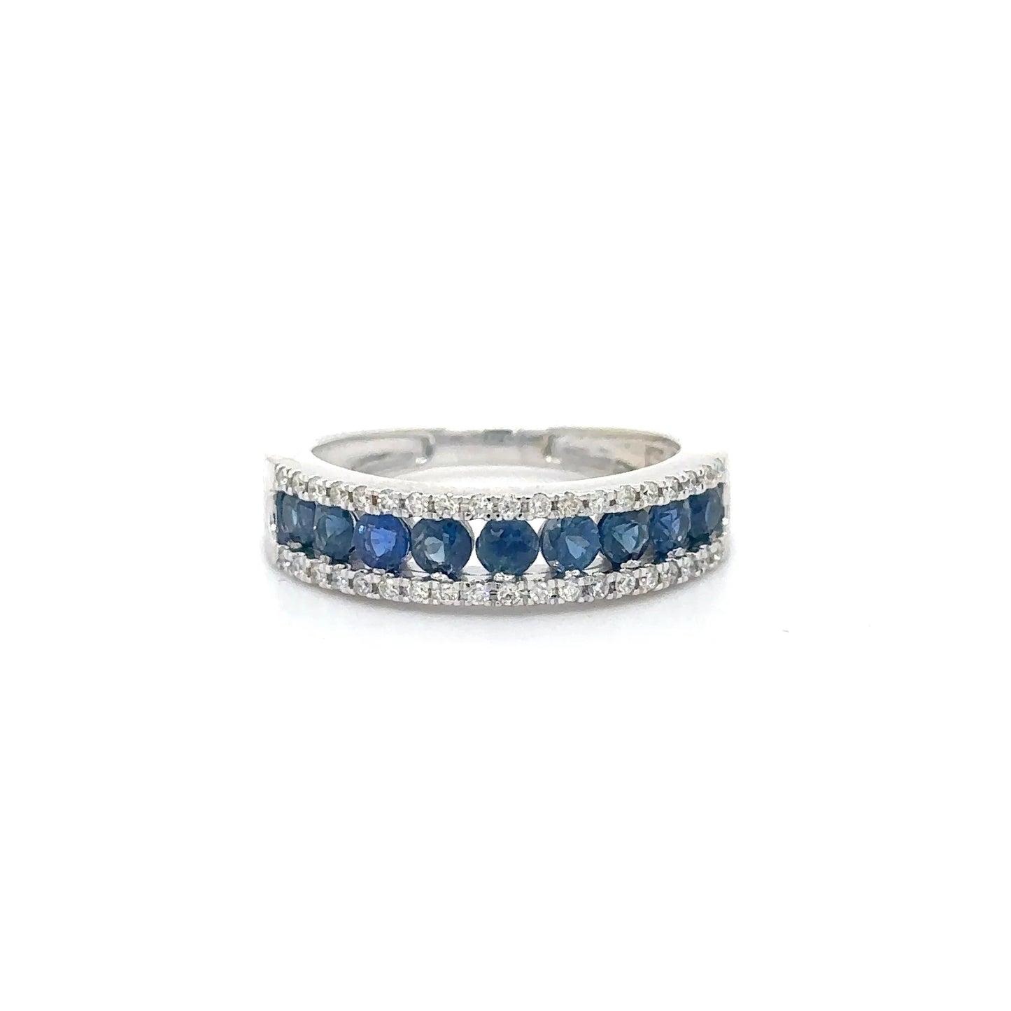 14KT WHITE GOLD SAPPHIRE DIAMOND RING