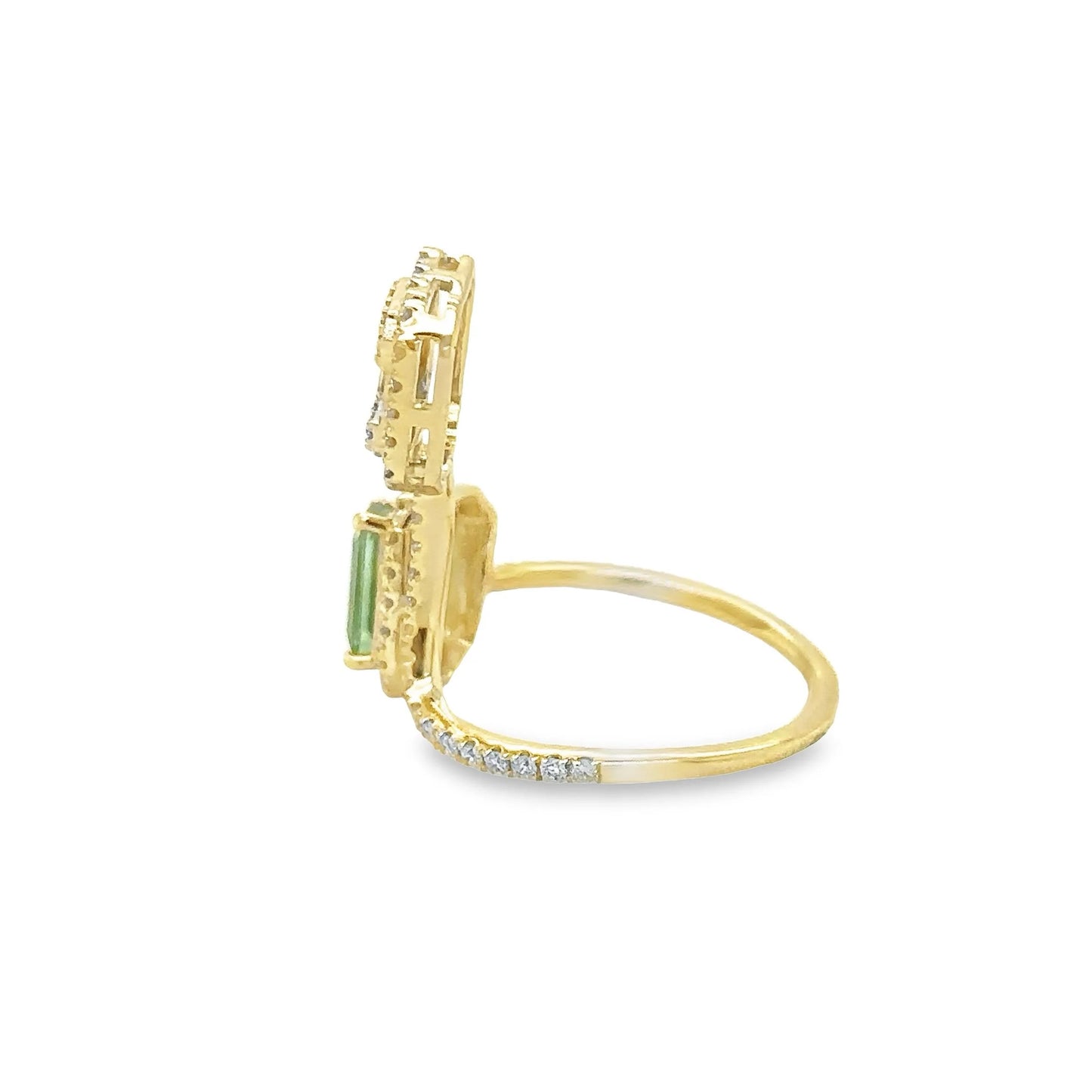 14KT YELLOW GOLD TOURMALINE RING WITH DIAMONDS