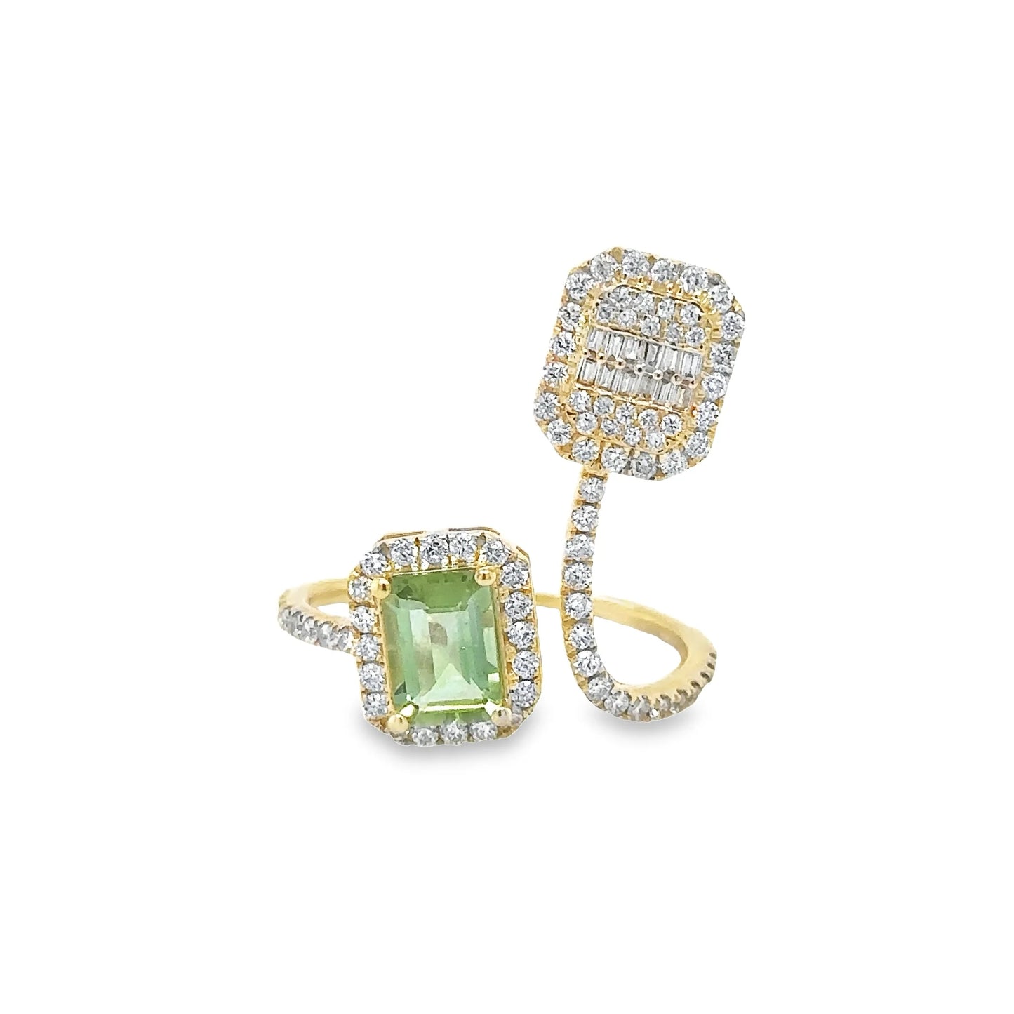 14KT YELLOW GOLD TOURMALINE RING WITH DIAMONDS