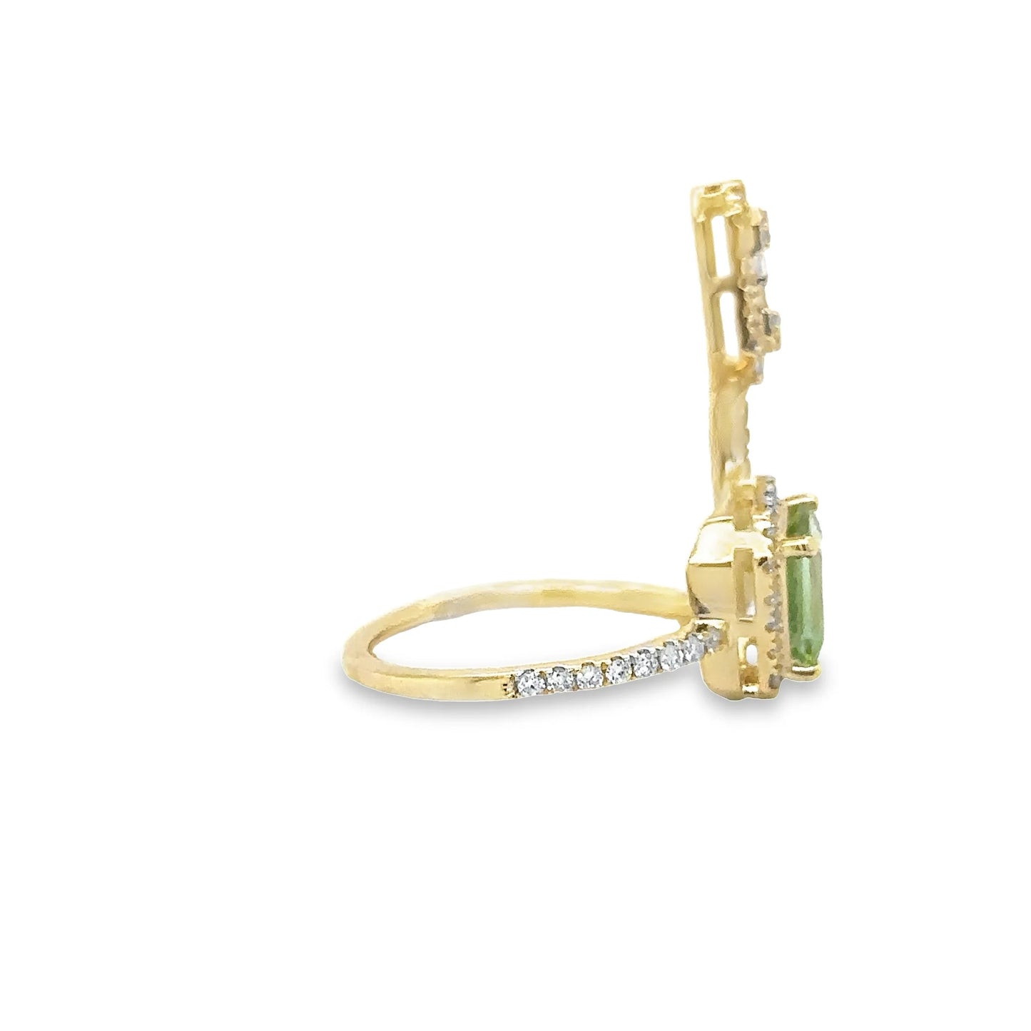14KT YELLOW GOLD TOURMALINE RING WITH DIAMONDS