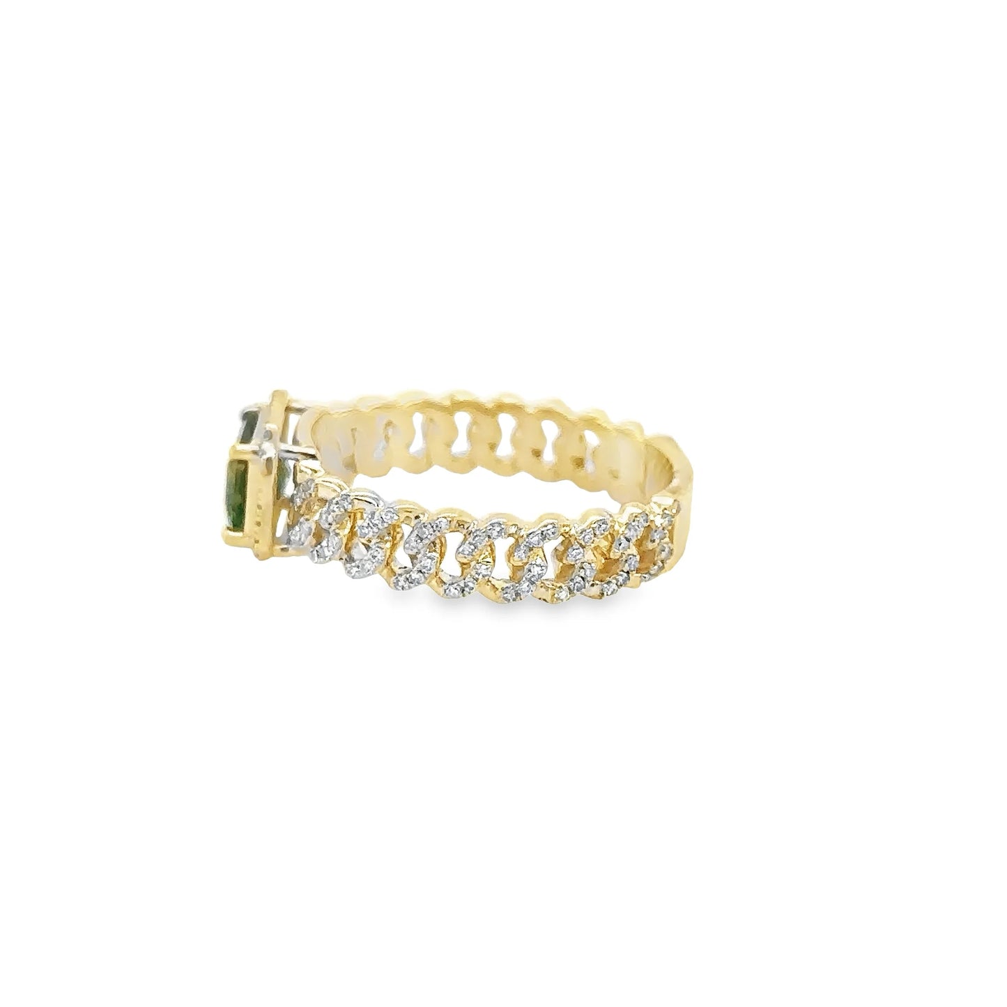 14KT YELLOW GOLD TOURMALINE RING WITH DIAMONDS