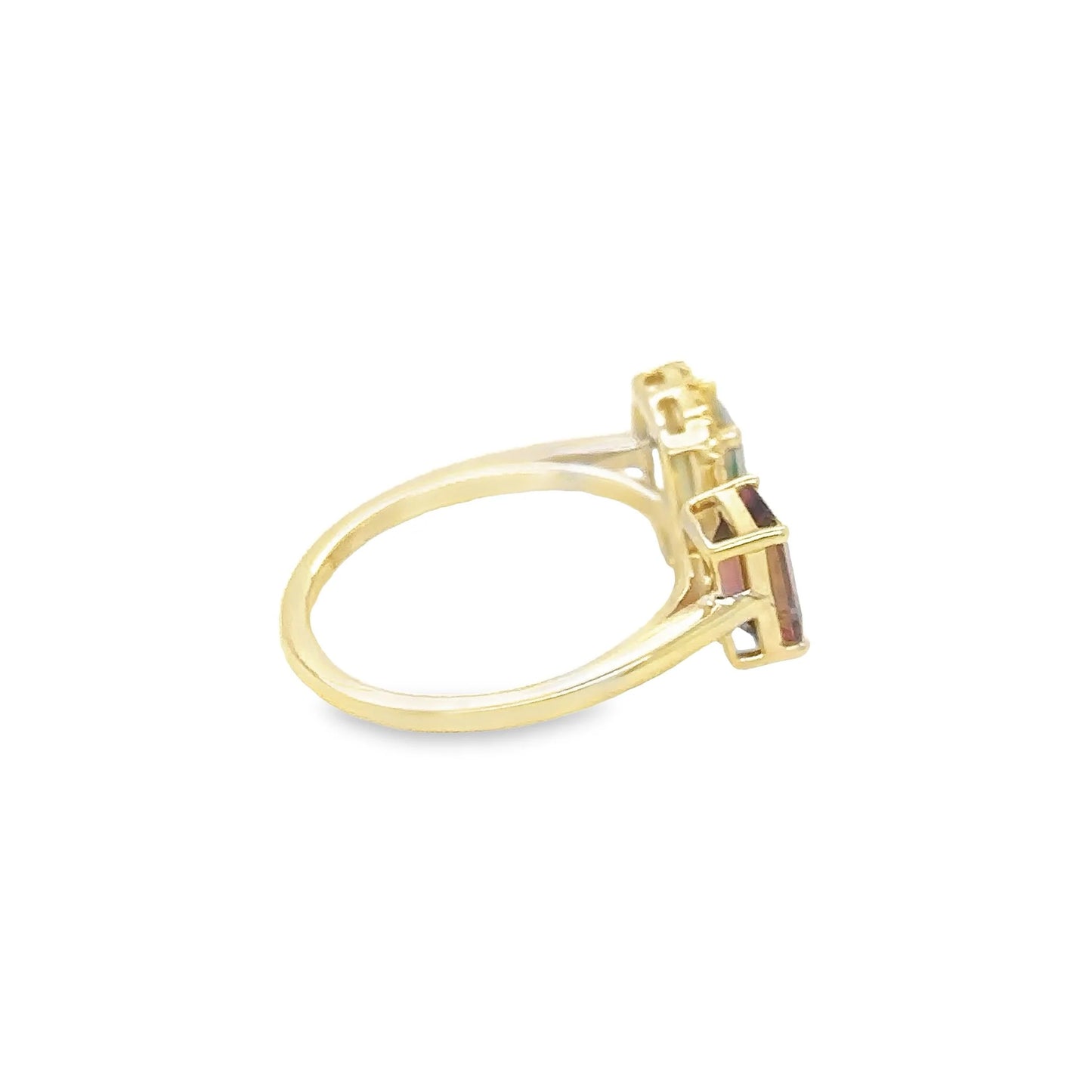 14KT YELLOW GOLD TOURMALINE RING WITH DIAMONDS