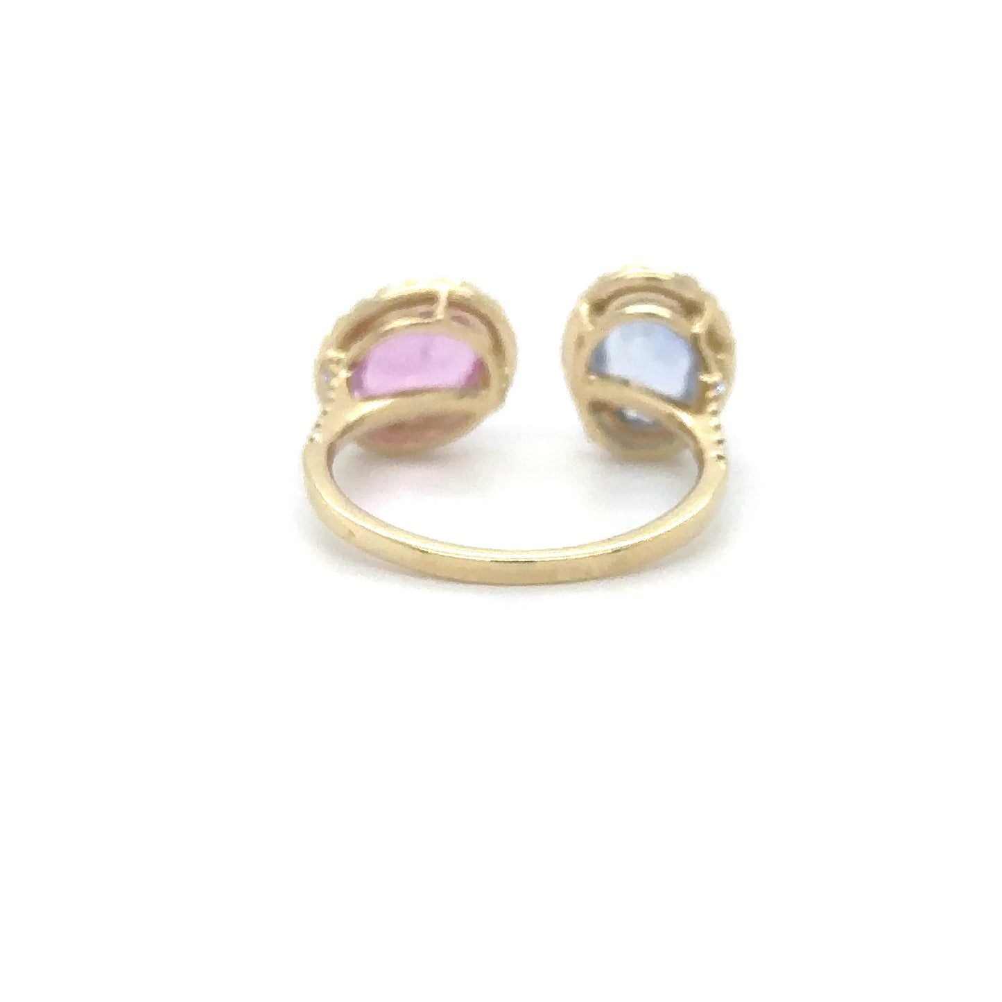 14KT YELLOW GOLD MULTI SAPPHIRE AND DIAMOND RING