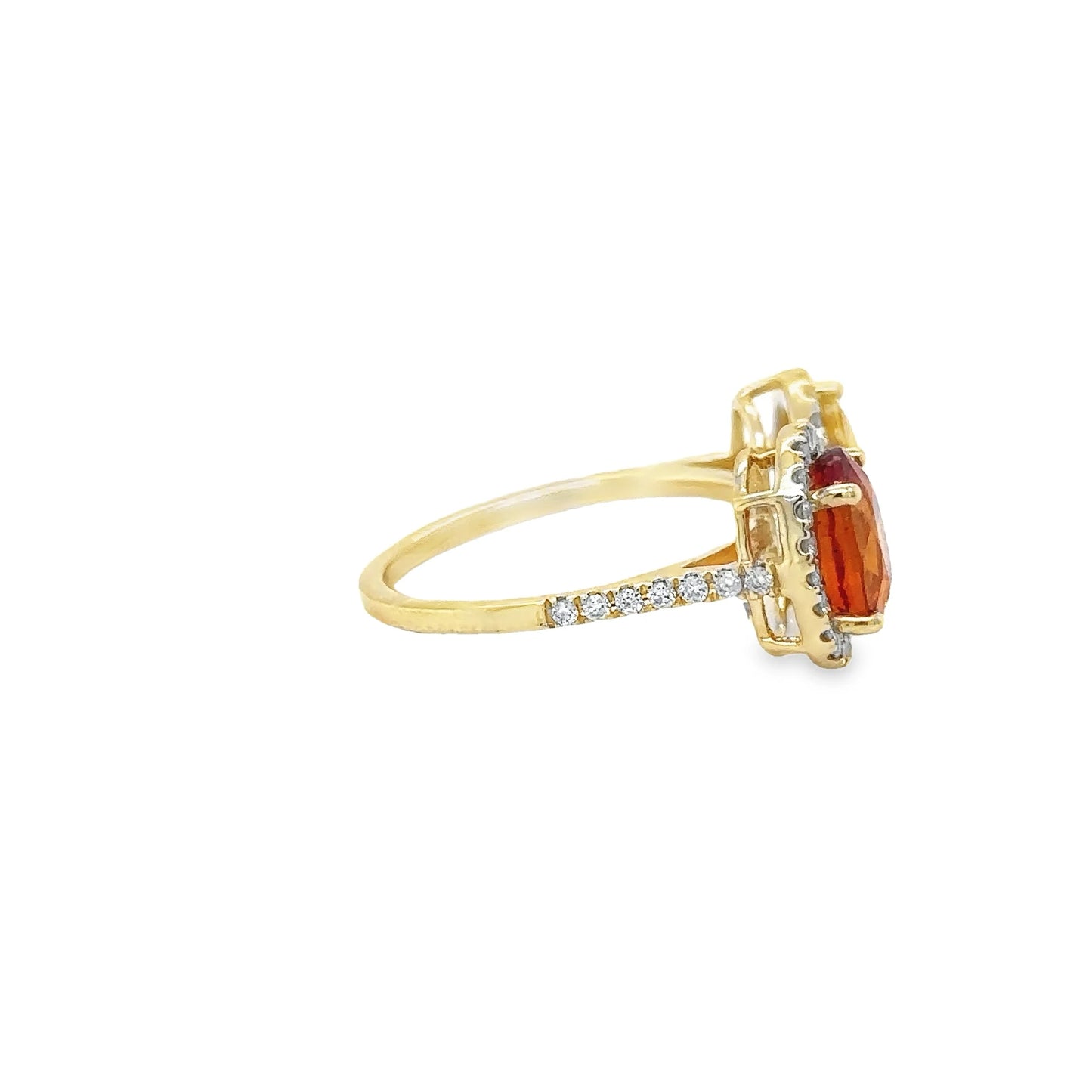 14KT YELLOW GOLD MULTI SAPPHIRE AND DIAMONDS RING