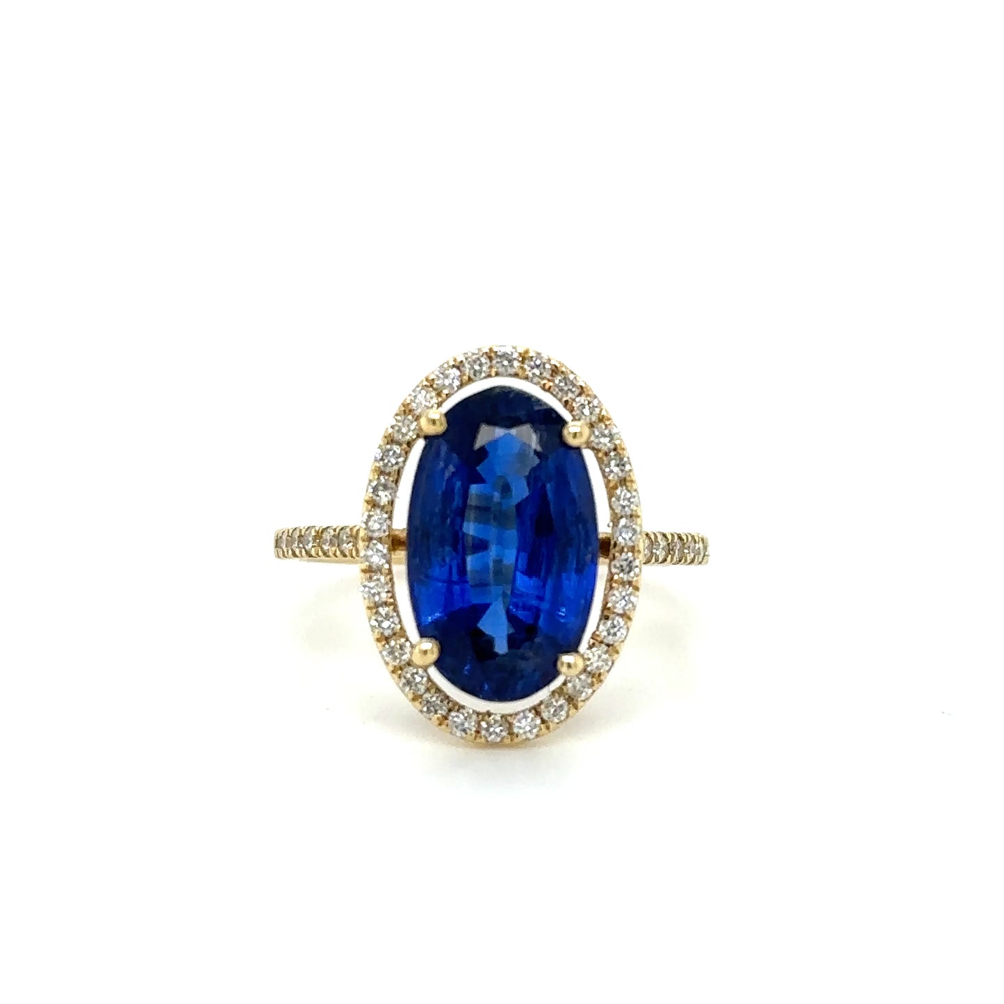 YELLOW GOLD SAPPHIRE RING WITH DIAMONDS