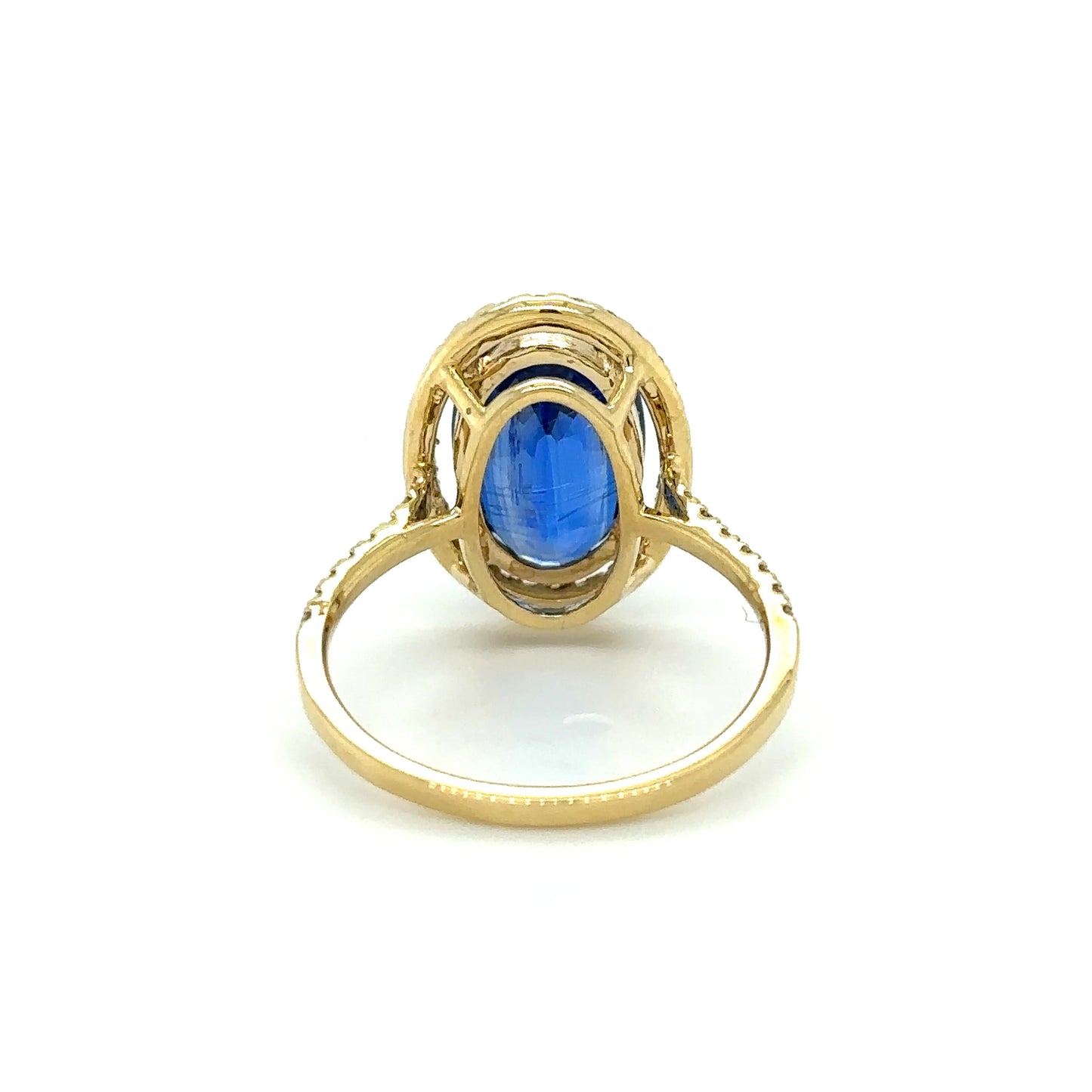 YELLOW GOLD SAPPHIRE RING WITH DIAMONDS