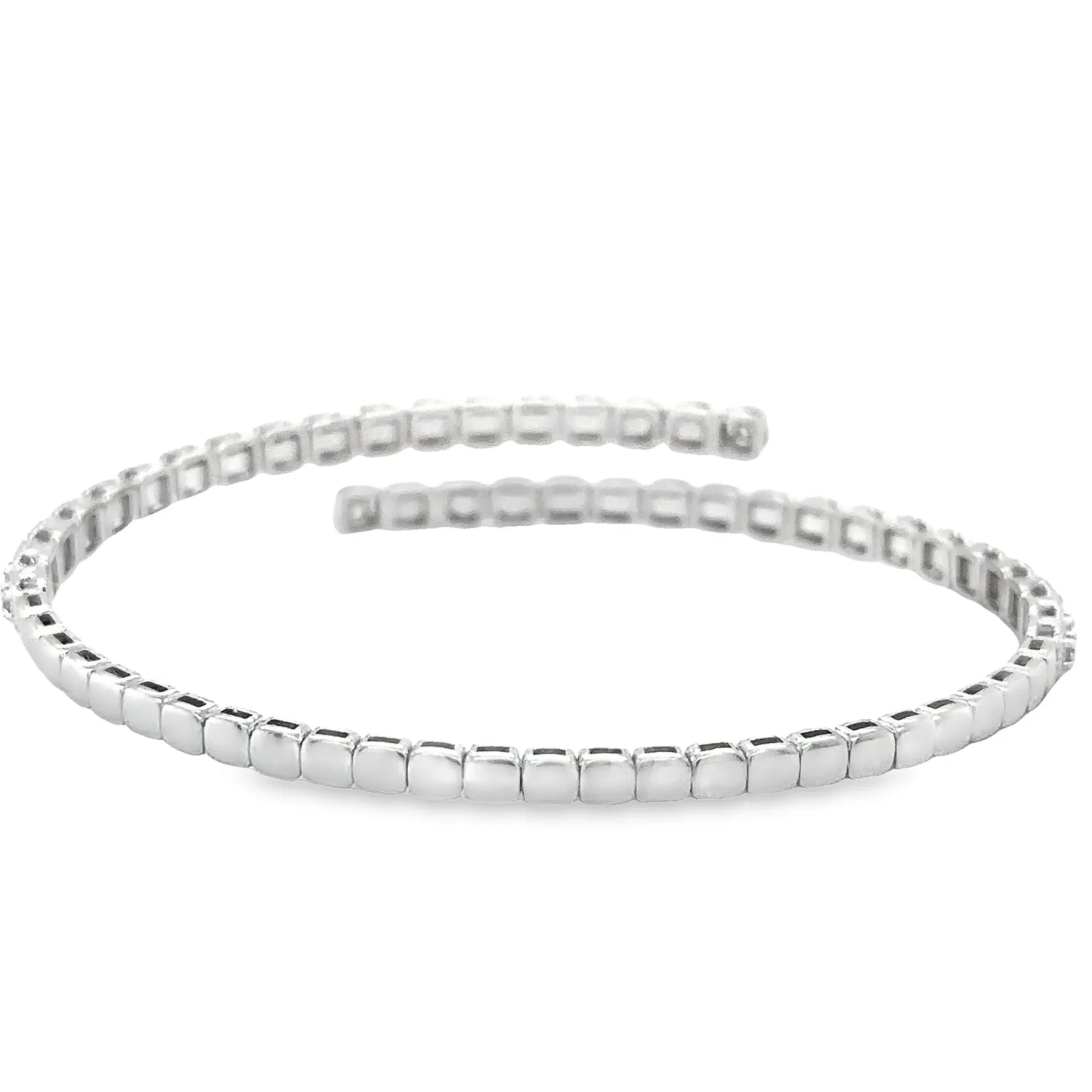 14KT ITALIAN WHITE GOLD DIAMOND FLEXIBLE BANGLE