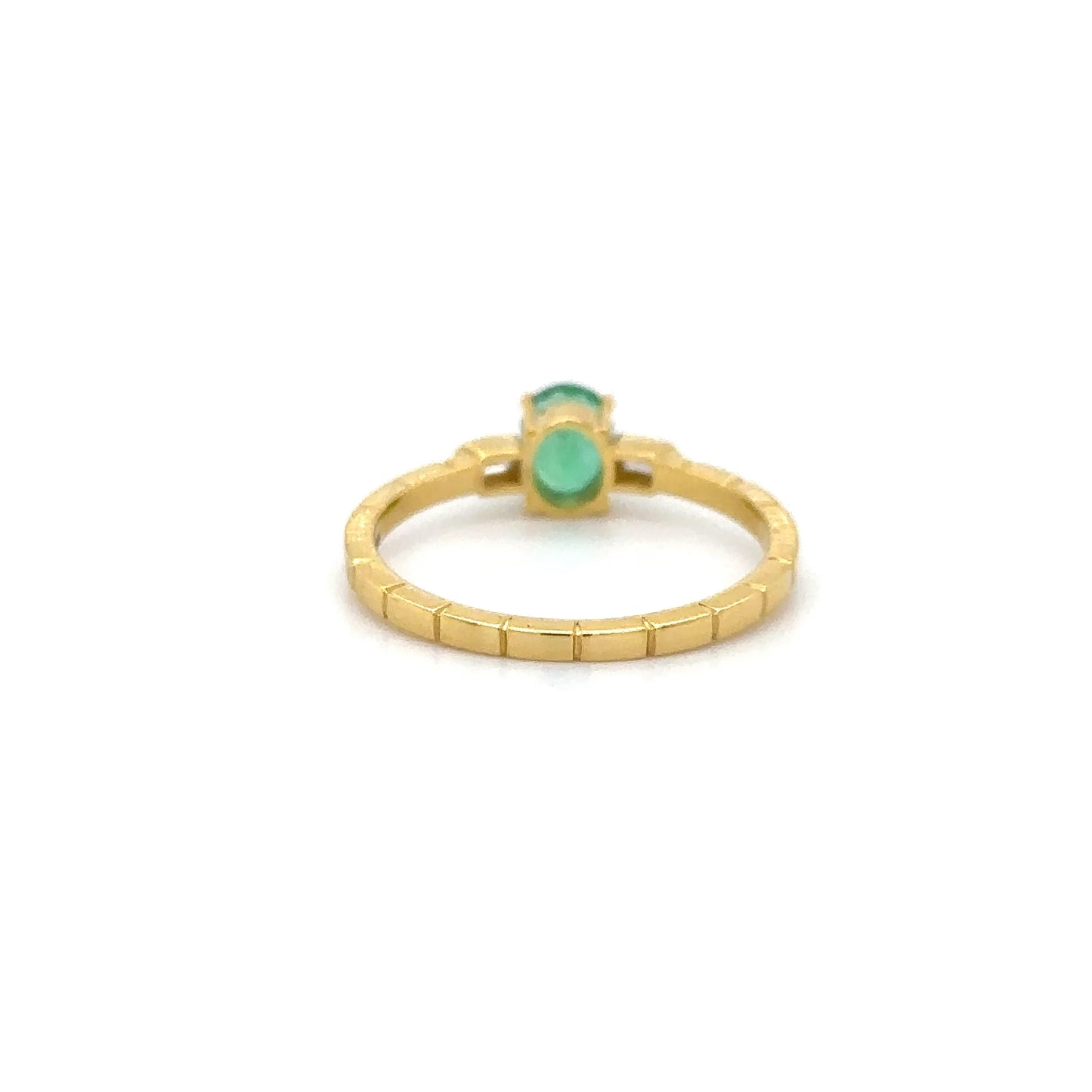 14KT YELLOW GOLD EMERALD AND DIAMONDS RING